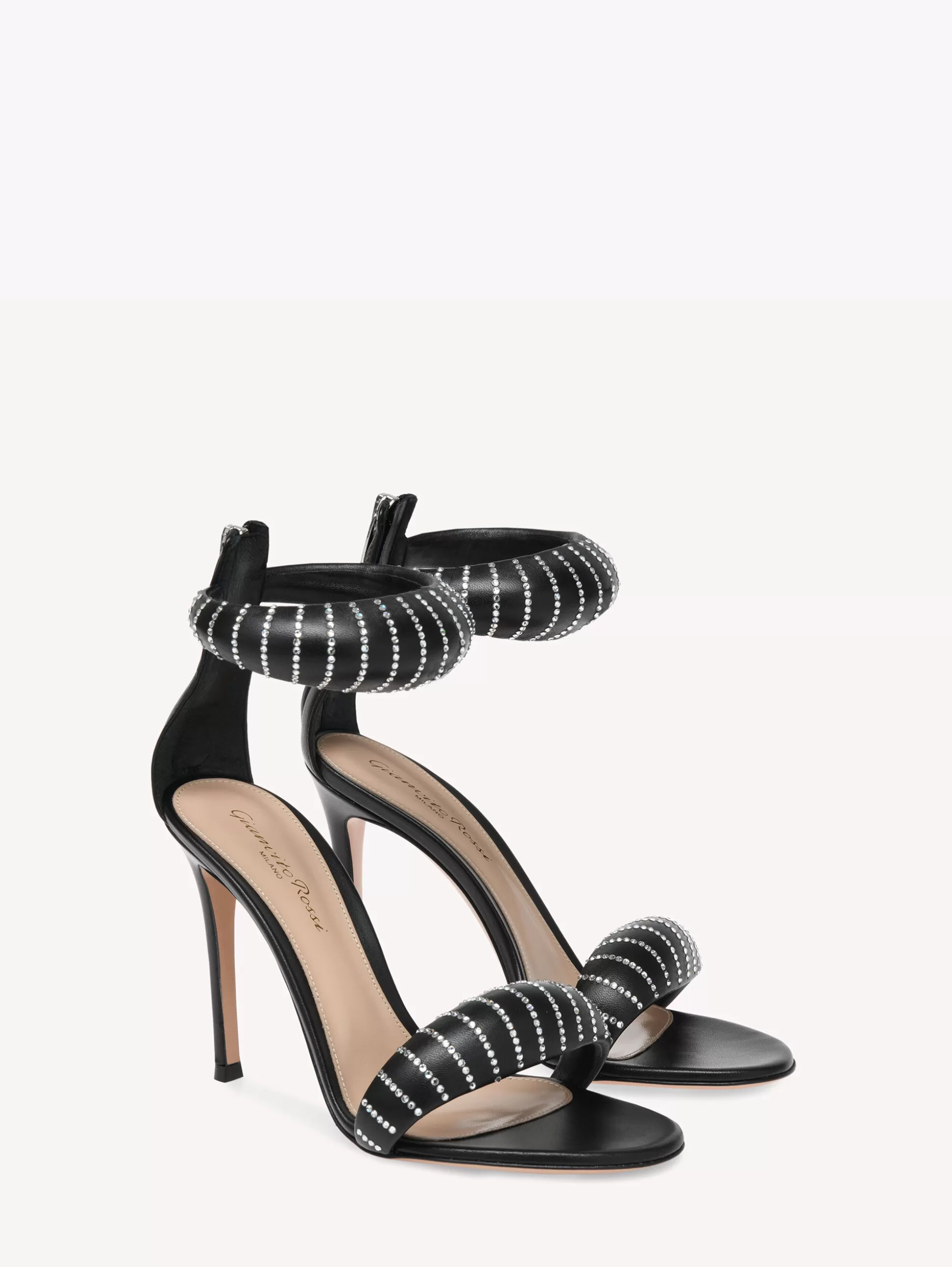 Gianvito Rossi Sandals | Bijoux-BIJOUX CRYSTAL BLACK LEATHER