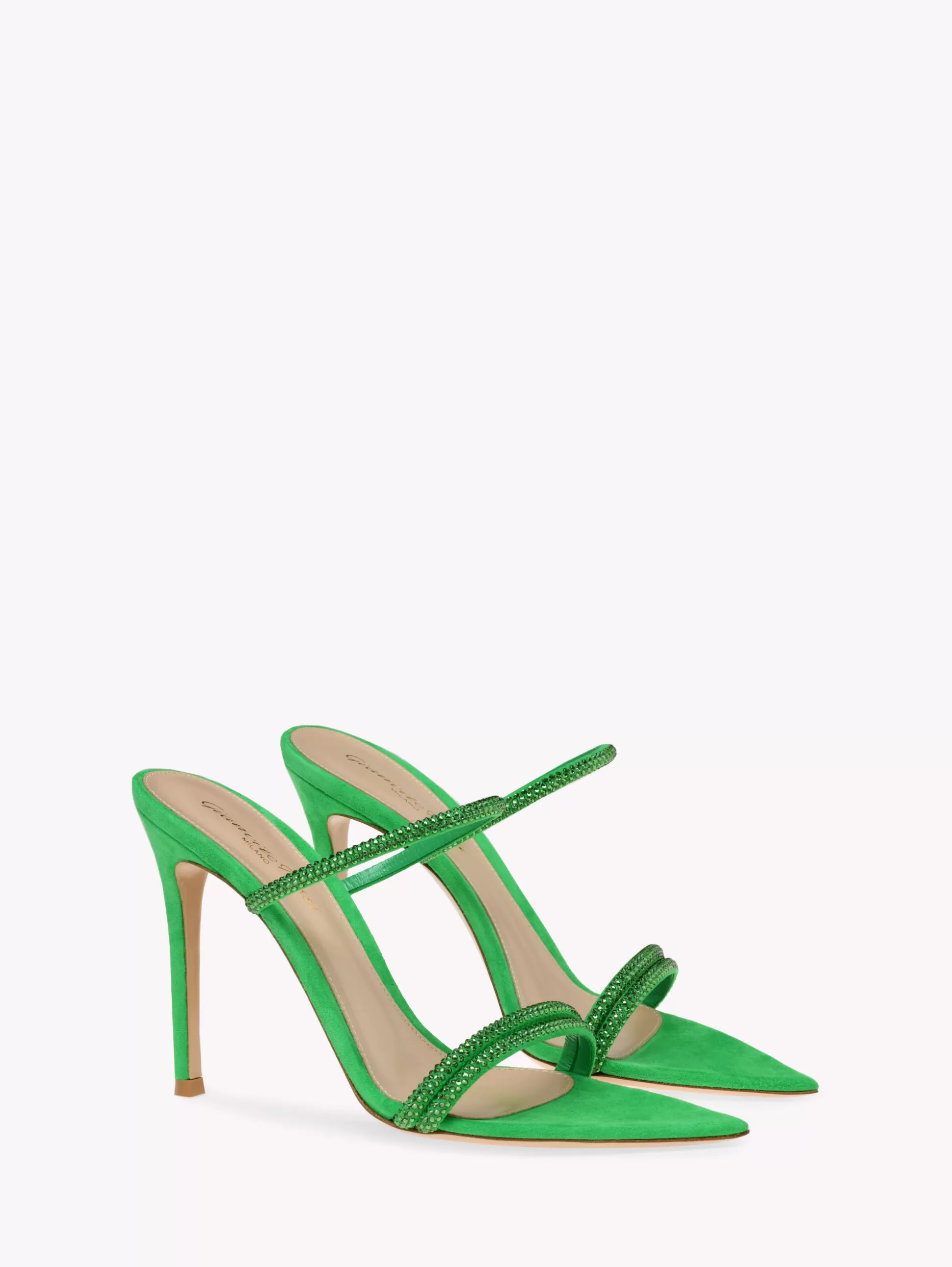 Gianvito Rossi Mules-CANNES GREEN SUEDE