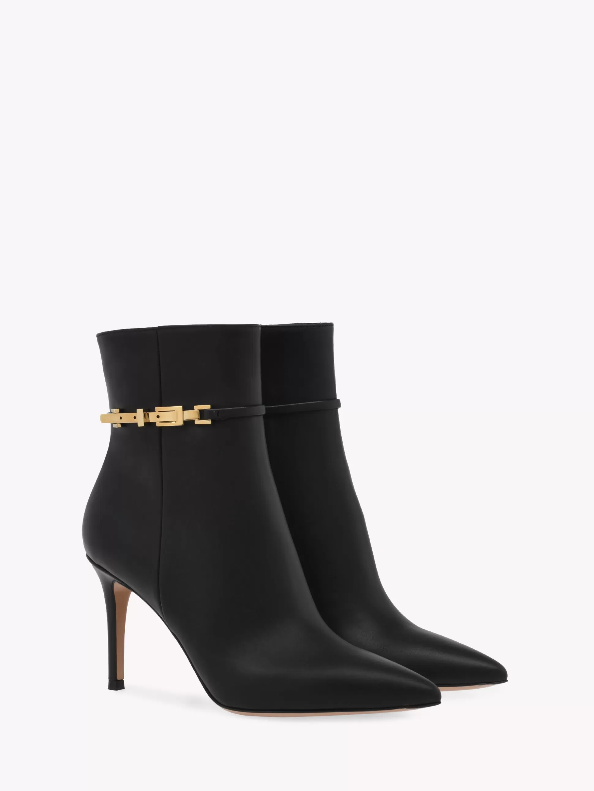 Gianvito Rossi Booties-CARREY BOOTIE 85 BLACK LEATHER