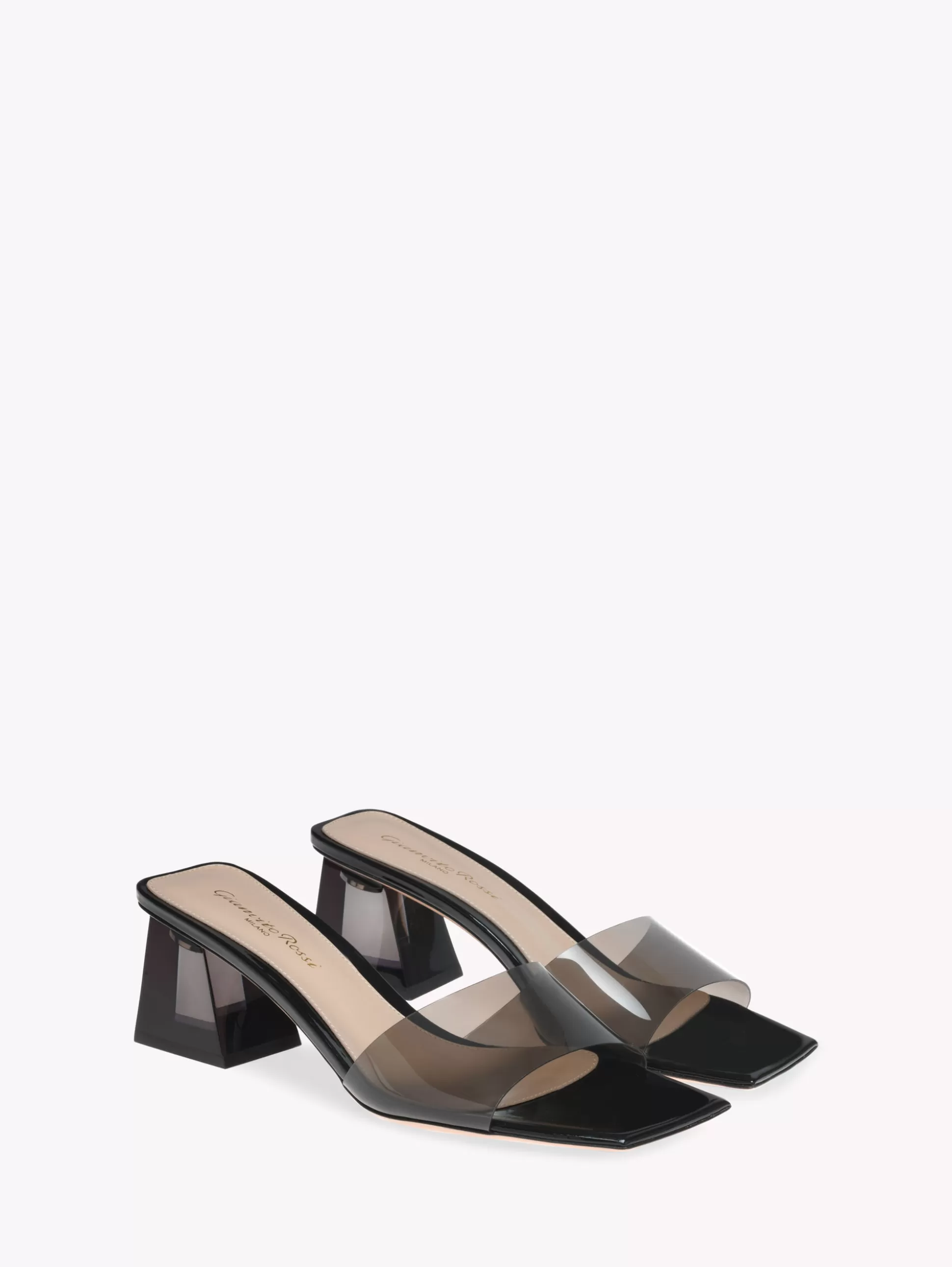 Gianvito Rossi Mules | Plexi-COSMIC BLACK