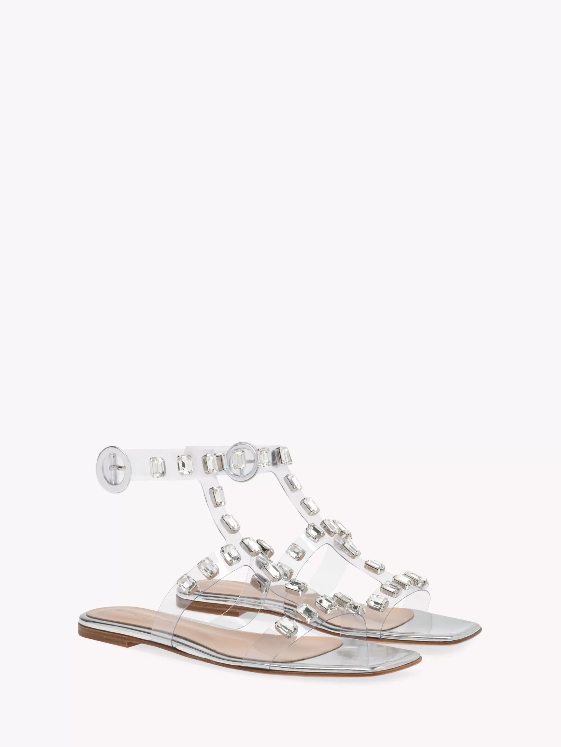 Gianvito Rossi Flats | Sandals-CRYSTAL CRASH 05 SILVER