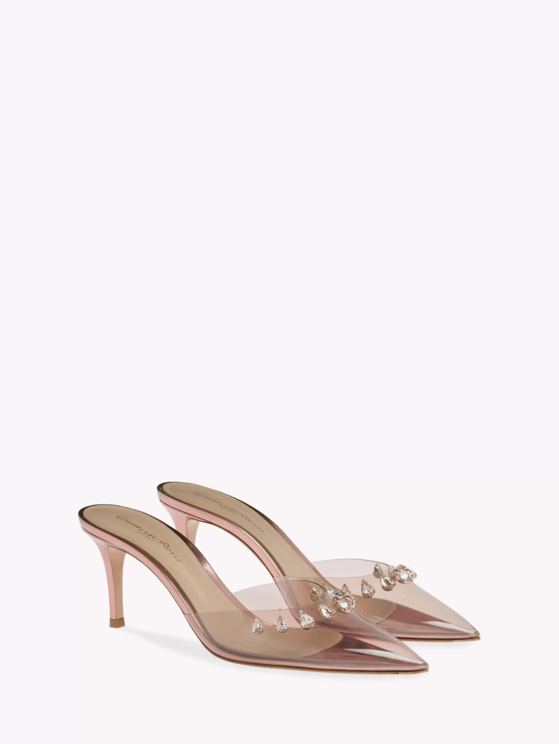 Gianvito Rossi Mules-CRYSTAL DROP PINK