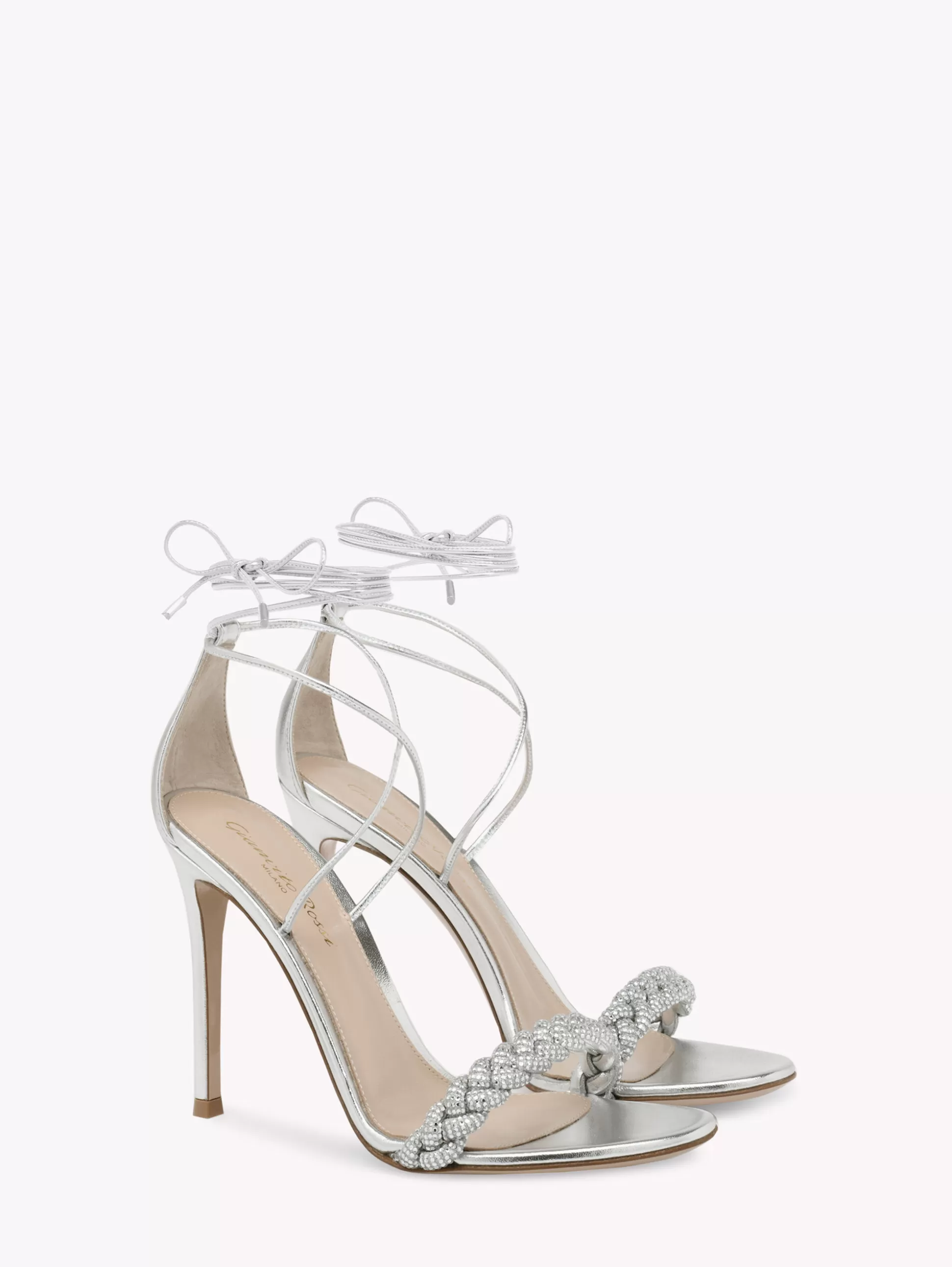 Gianvito Rossi Sandals-CRYSTAL LEOMI SILVER