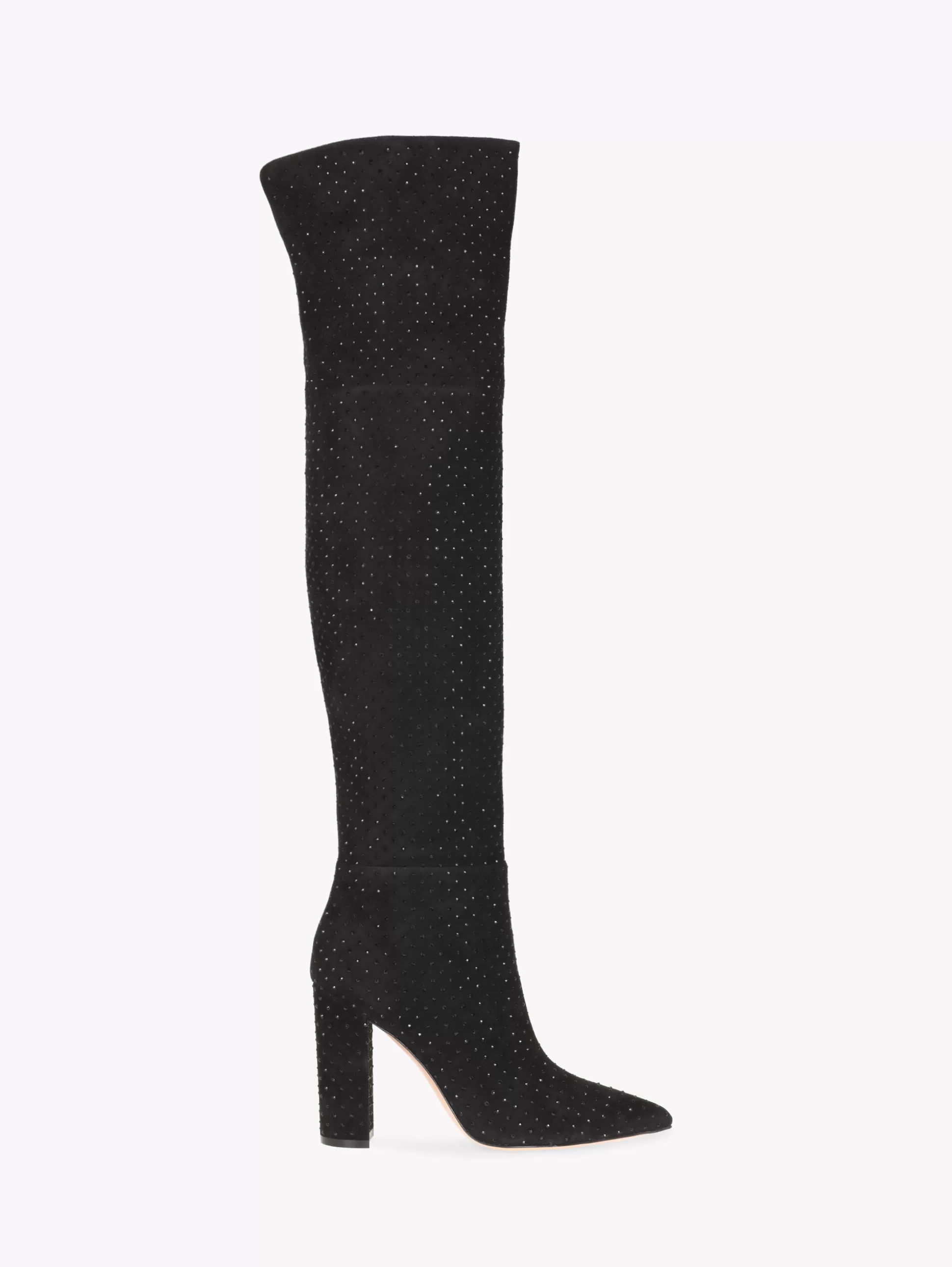 Gianvito Rossi Boots-CRYSTAL PIPER BOOT BLACK SUEDE