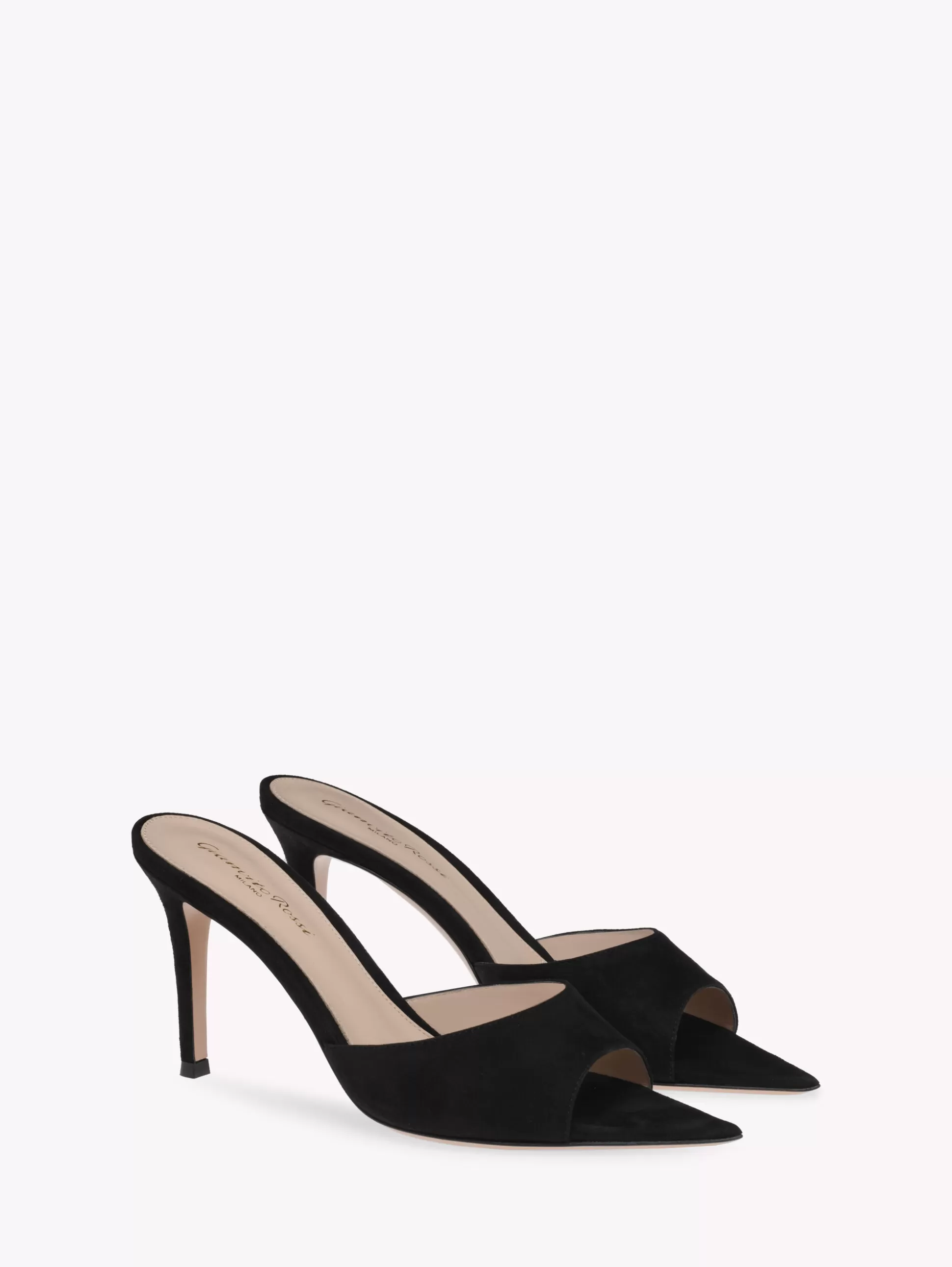 Gianvito Rossi Mules-ELLE 85 BLACK SUEDE