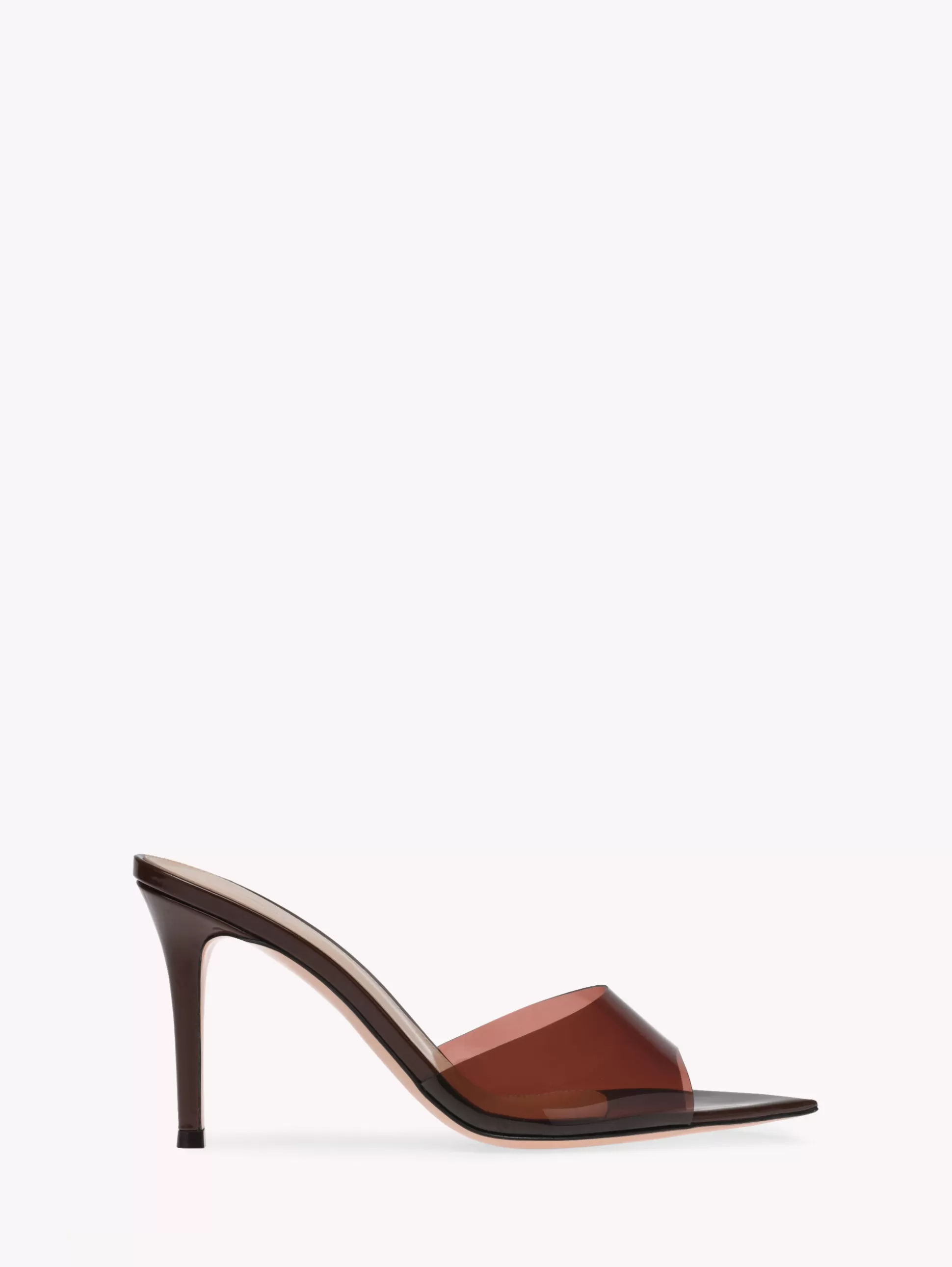 Gianvito Rossi Mules | Plexi-ELLE 85 BROWN