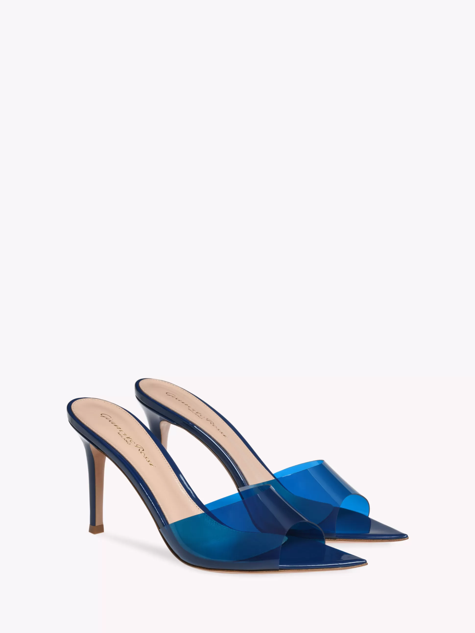 Gianvito Rossi Mules | Plexi-ELLE 85 BLUE