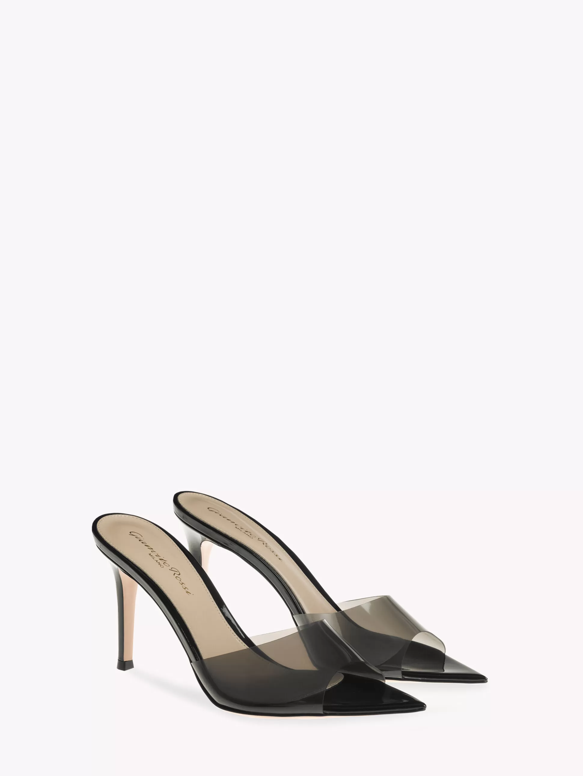 Gianvito Rossi Mules | Plexi-ELLE 85 BLACK