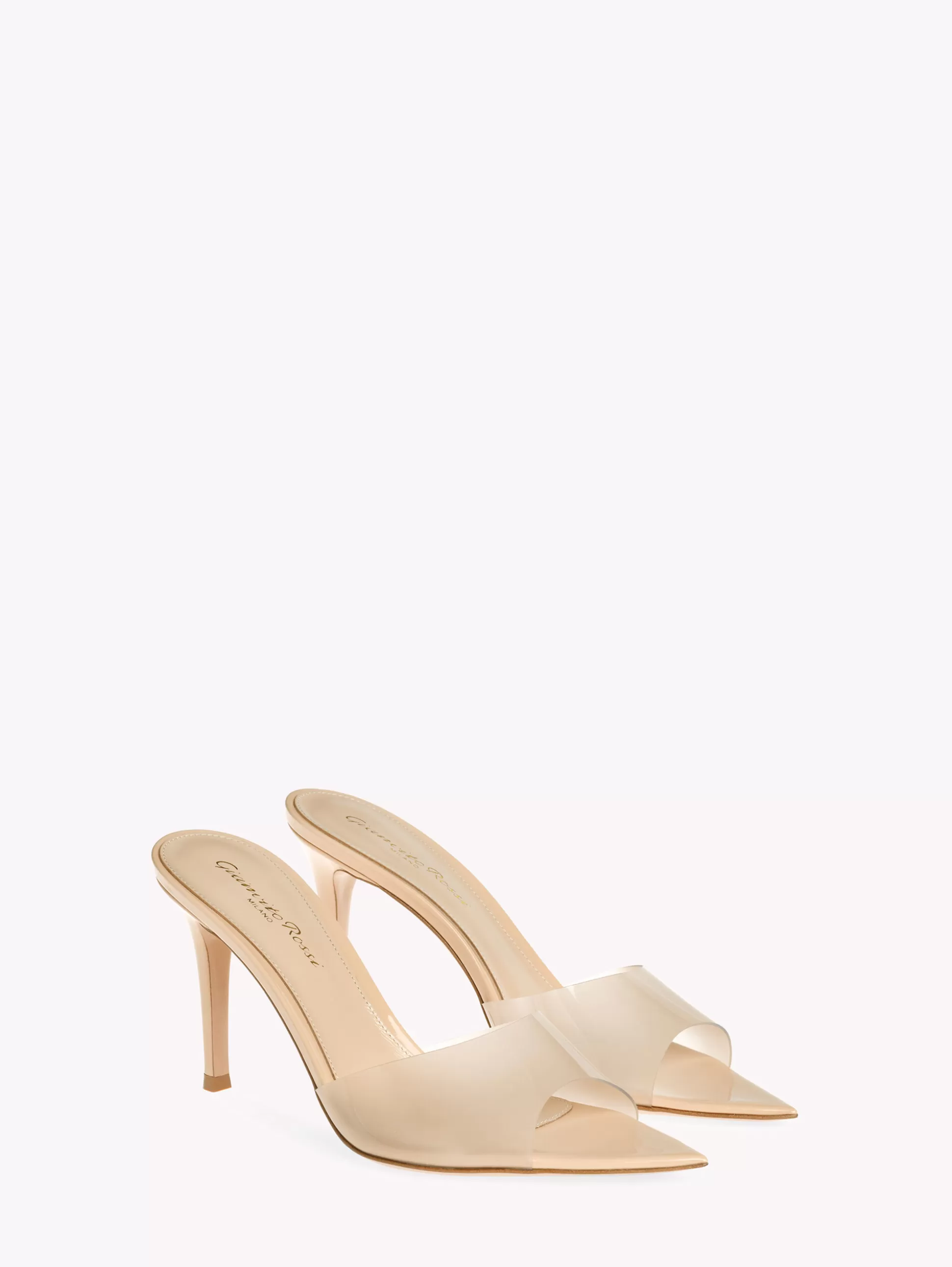 Gianvito Rossi Mules | Plexi-ELLE 85 NEUTRALS