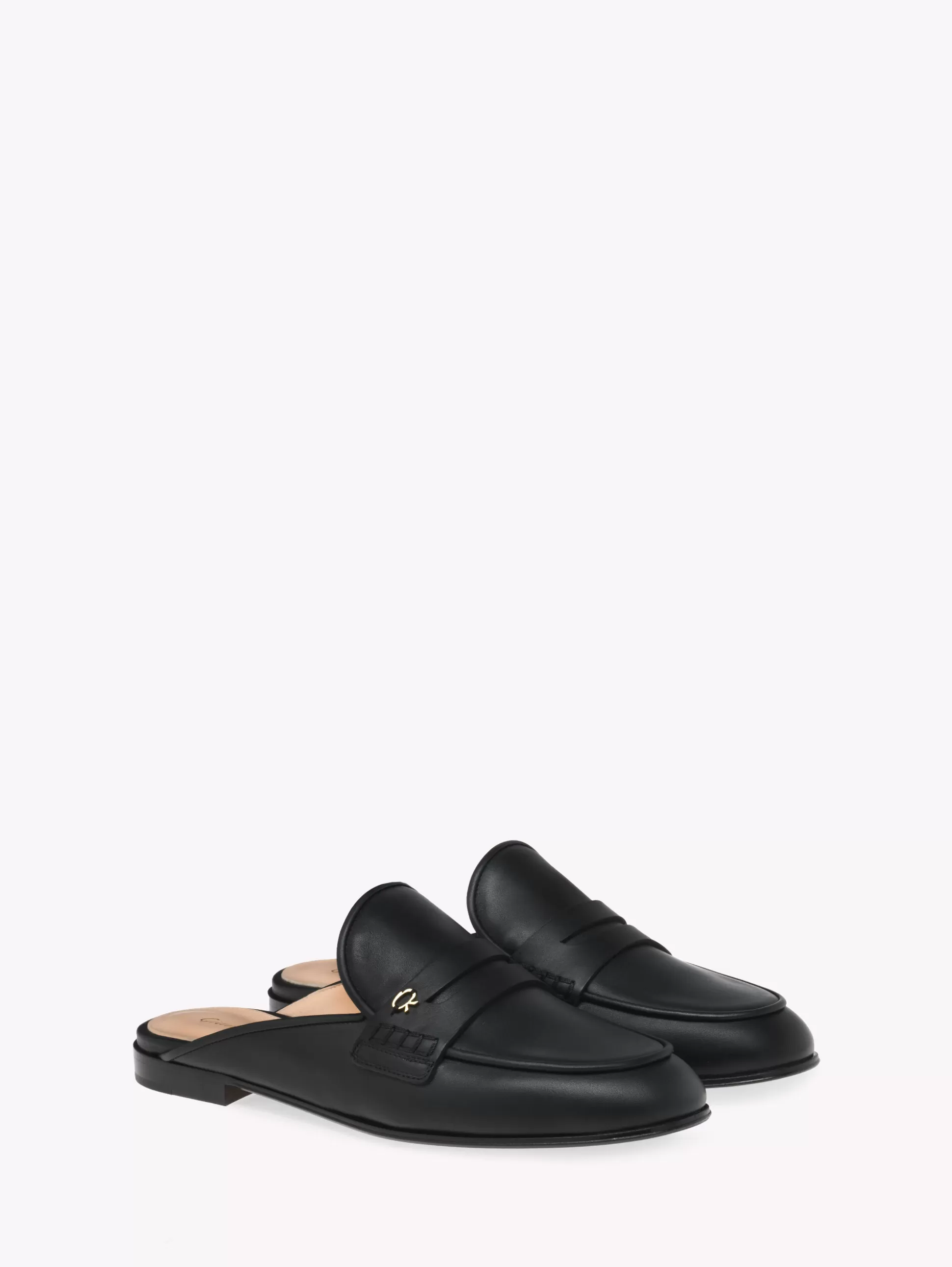 Gianvito Rossi Mules-FLORIO BLACK LEATHER