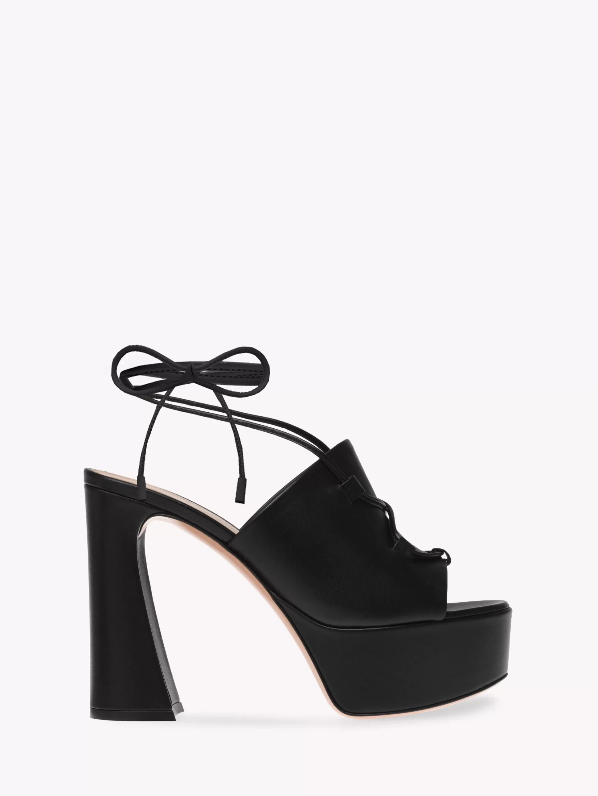 Gianvito Rossi Sandals-HOLLY LACE UP BLACK LEATHER