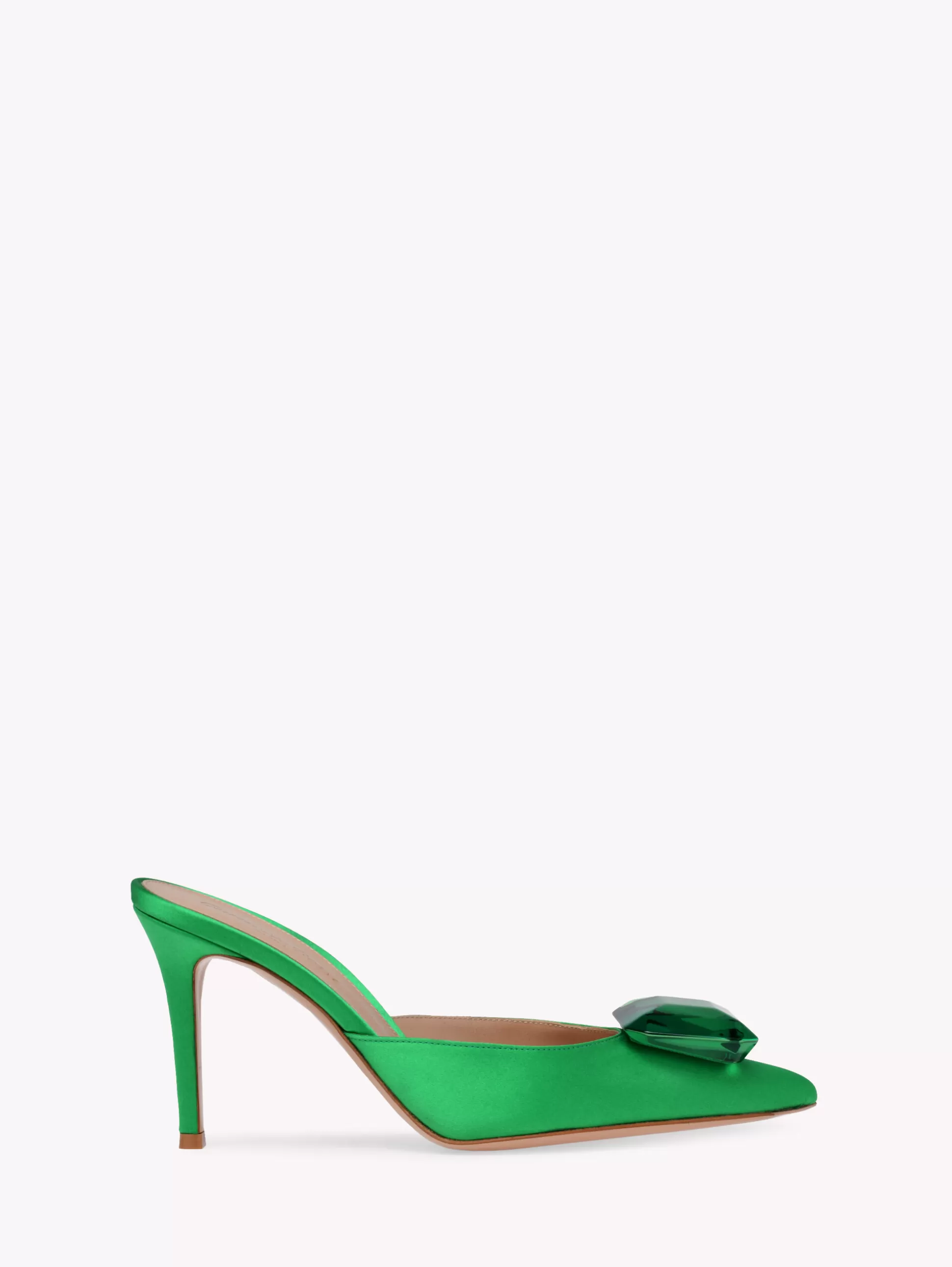 Gianvito Rossi Mules-JAIPUR MULE 85 GREEN SATIN