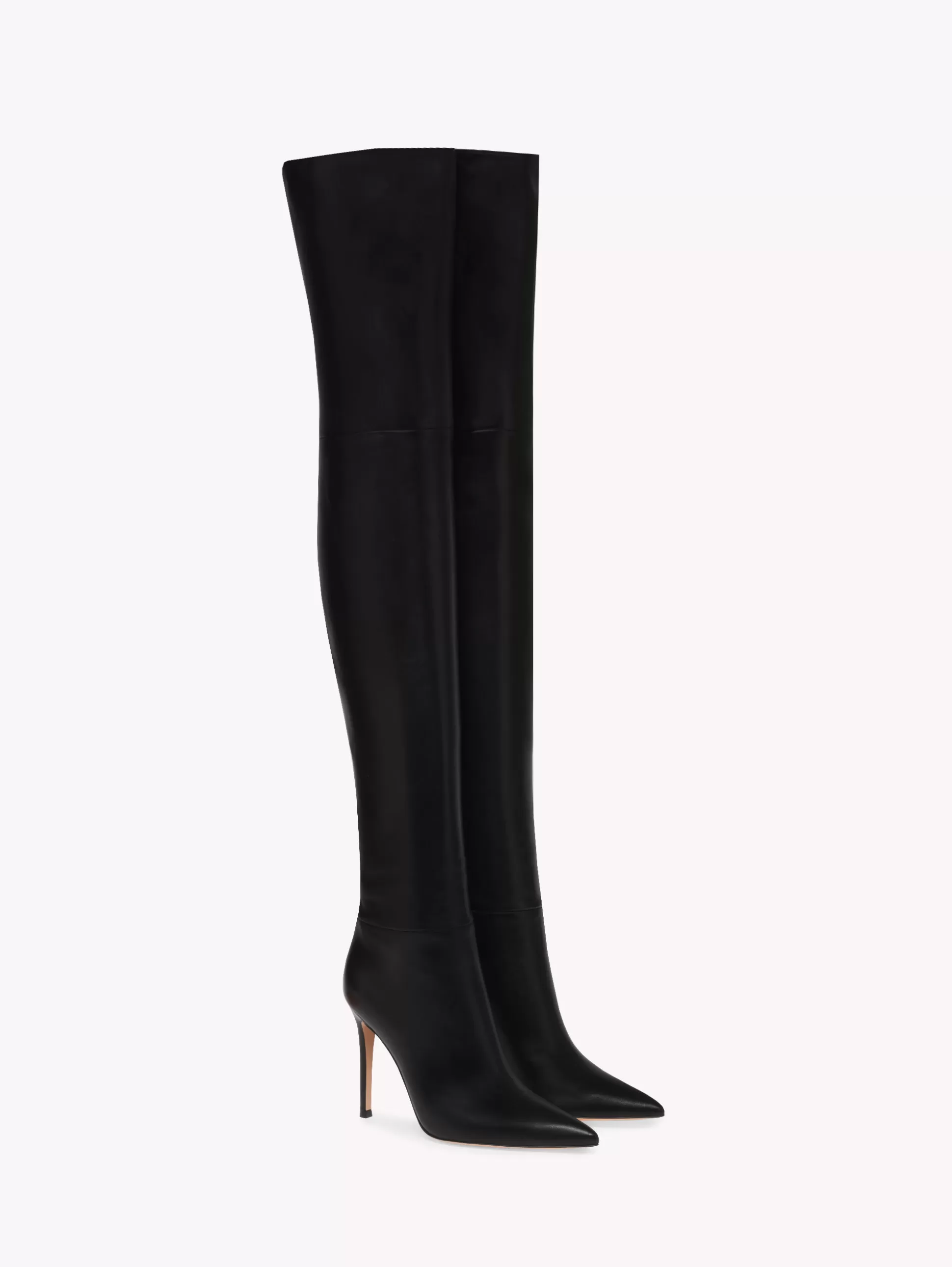 Gianvito Rossi Boots-JOY CUISSARD BLACK LEATHER