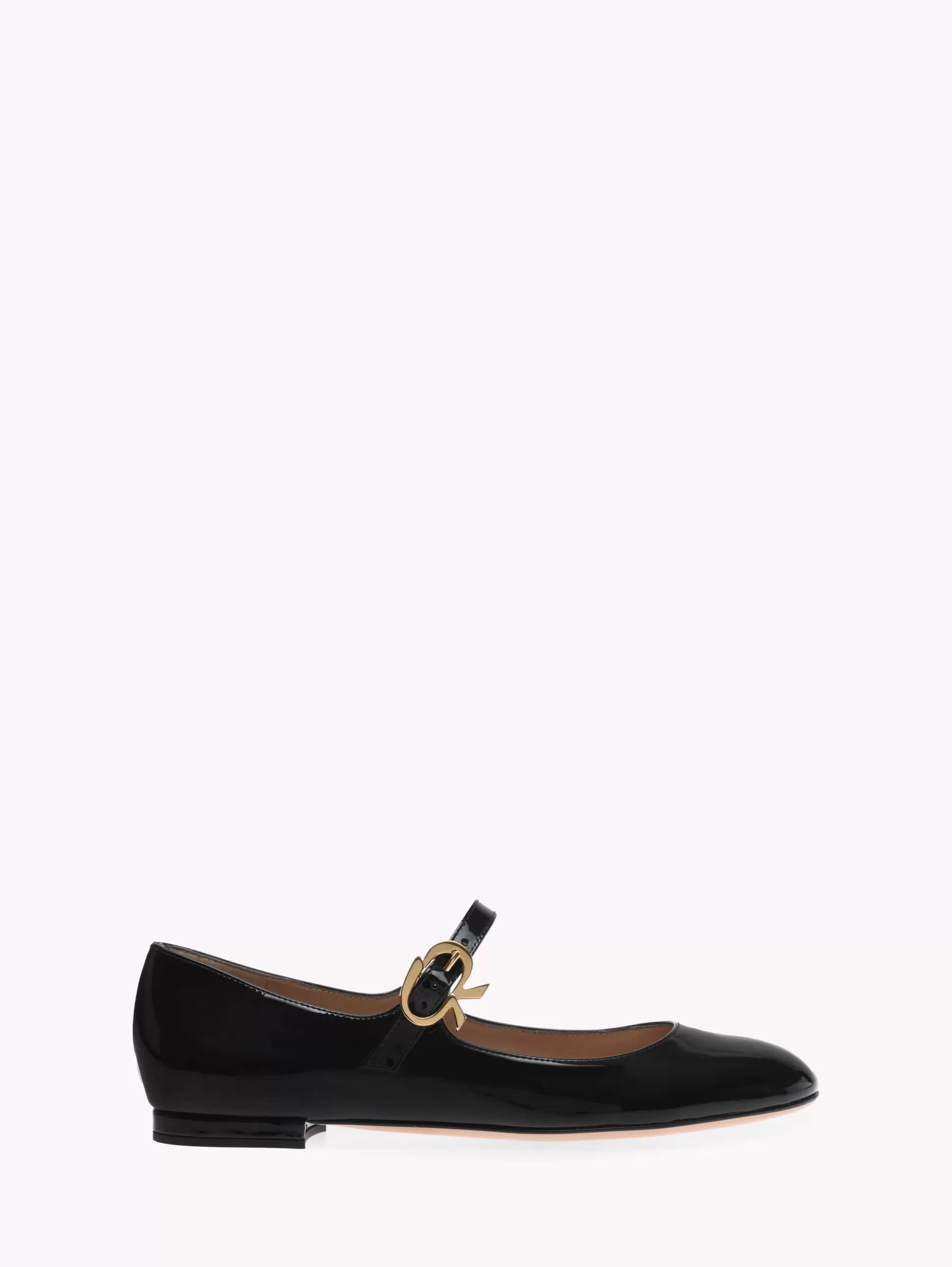 Gianvito Rossi Flats-MARY RIBBON 05 BLACK PATENT