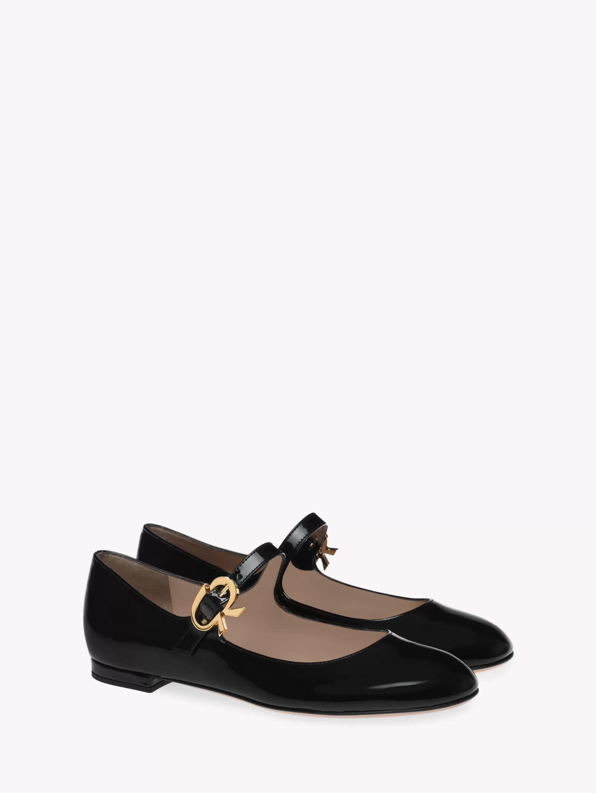 Gianvito Rossi Flats-MARY RIBBON 05 BLACK PATENT