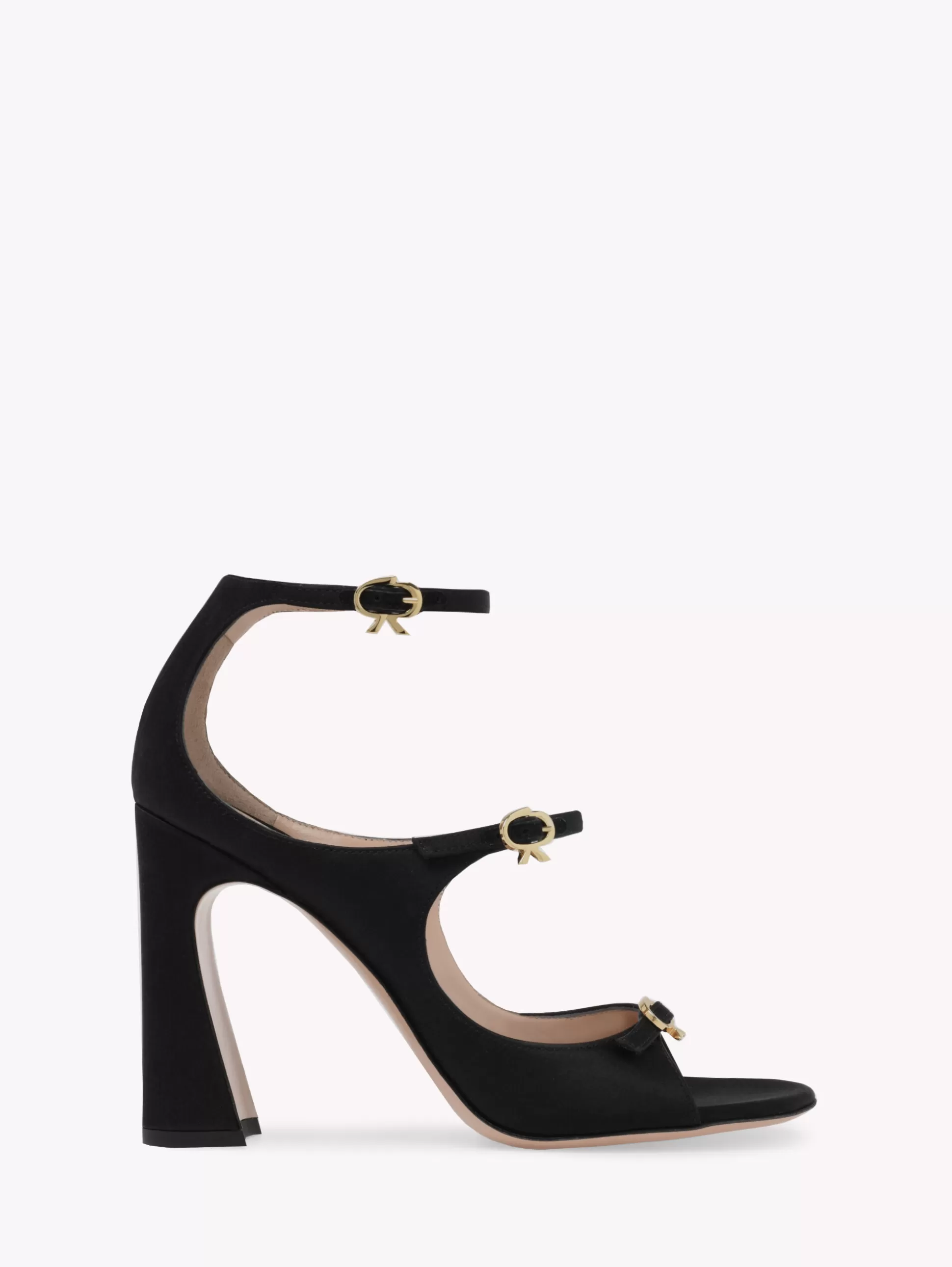 Gianvito Rossi Sandals-MISTY SANDAL BLACK SATIN