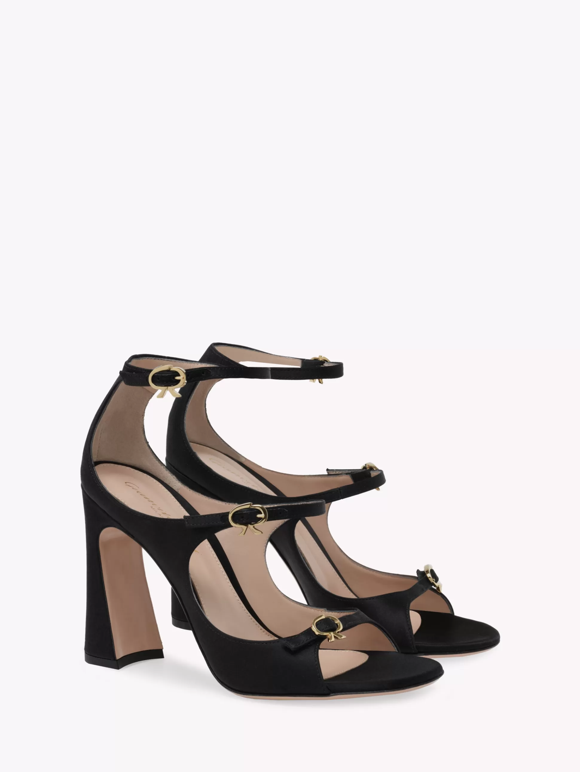 Gianvito Rossi Sandals-MISTY SANDAL BLACK SATIN