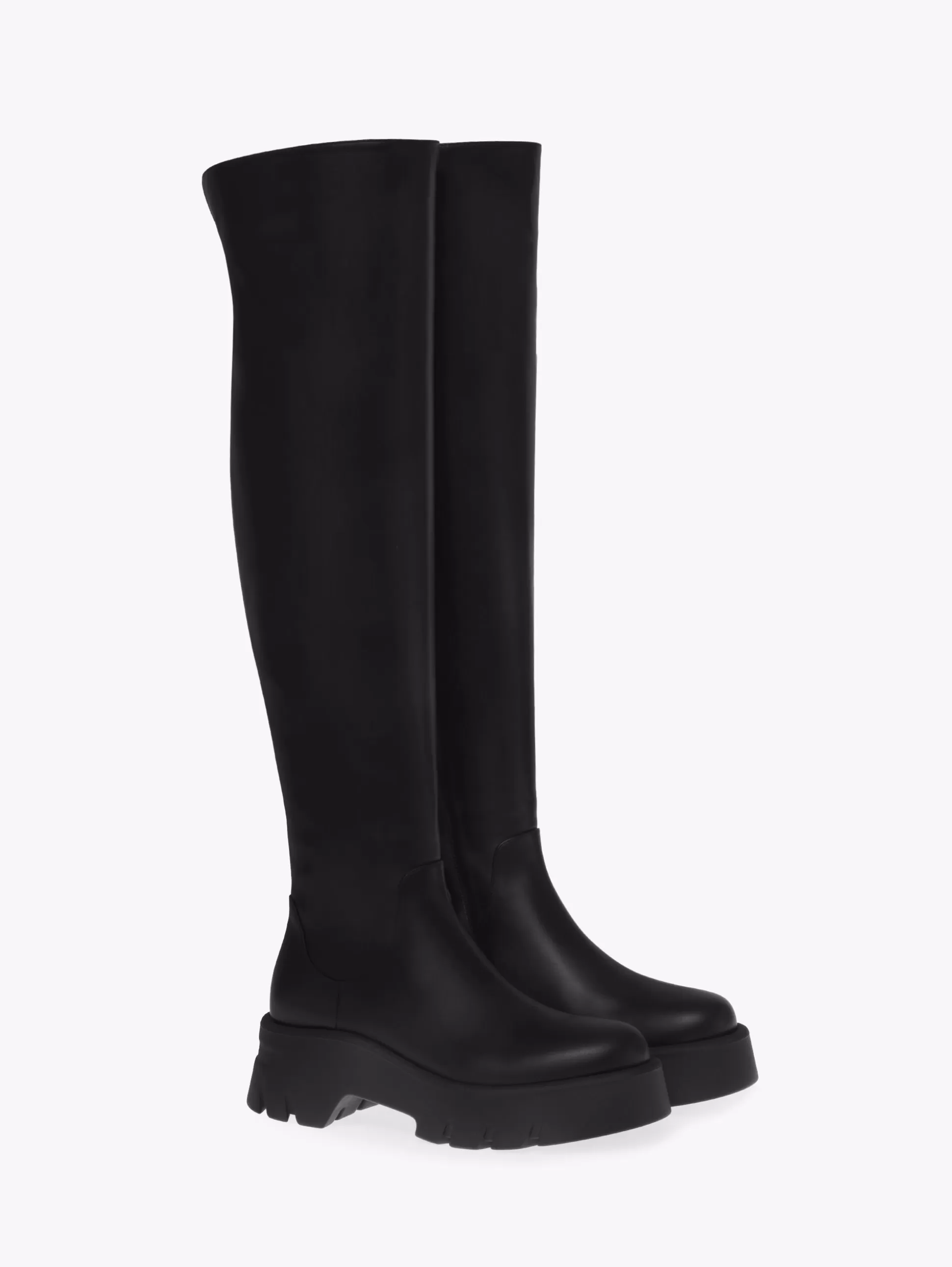 Gianvito Rossi Boots-MONTEY CUISSARD BLACK LEATHER