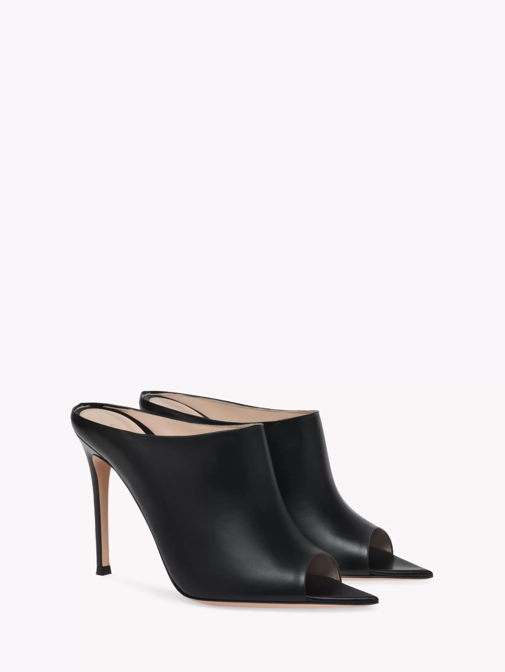 Gianvito Rossi Mules-NOVA BLACK LEATHER