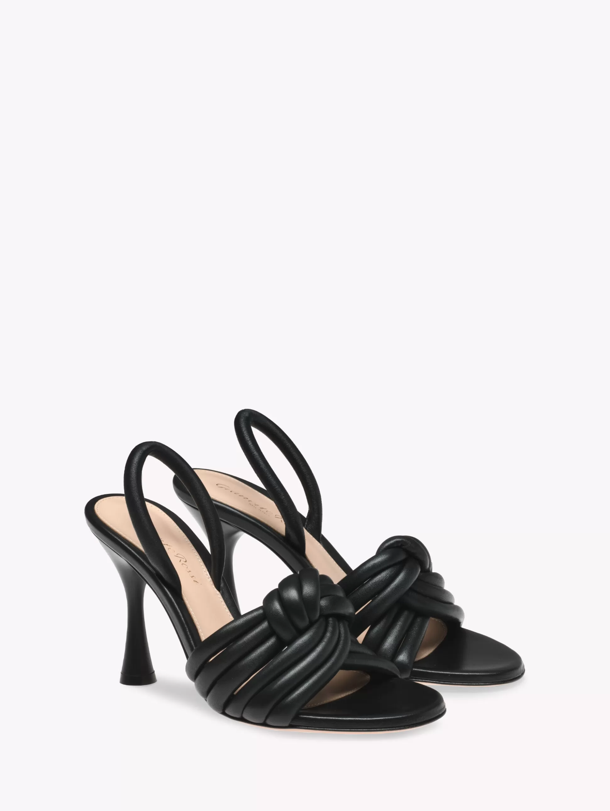 Gianvito Rossi Sandals-OTTAVIA BLACK LEATHER