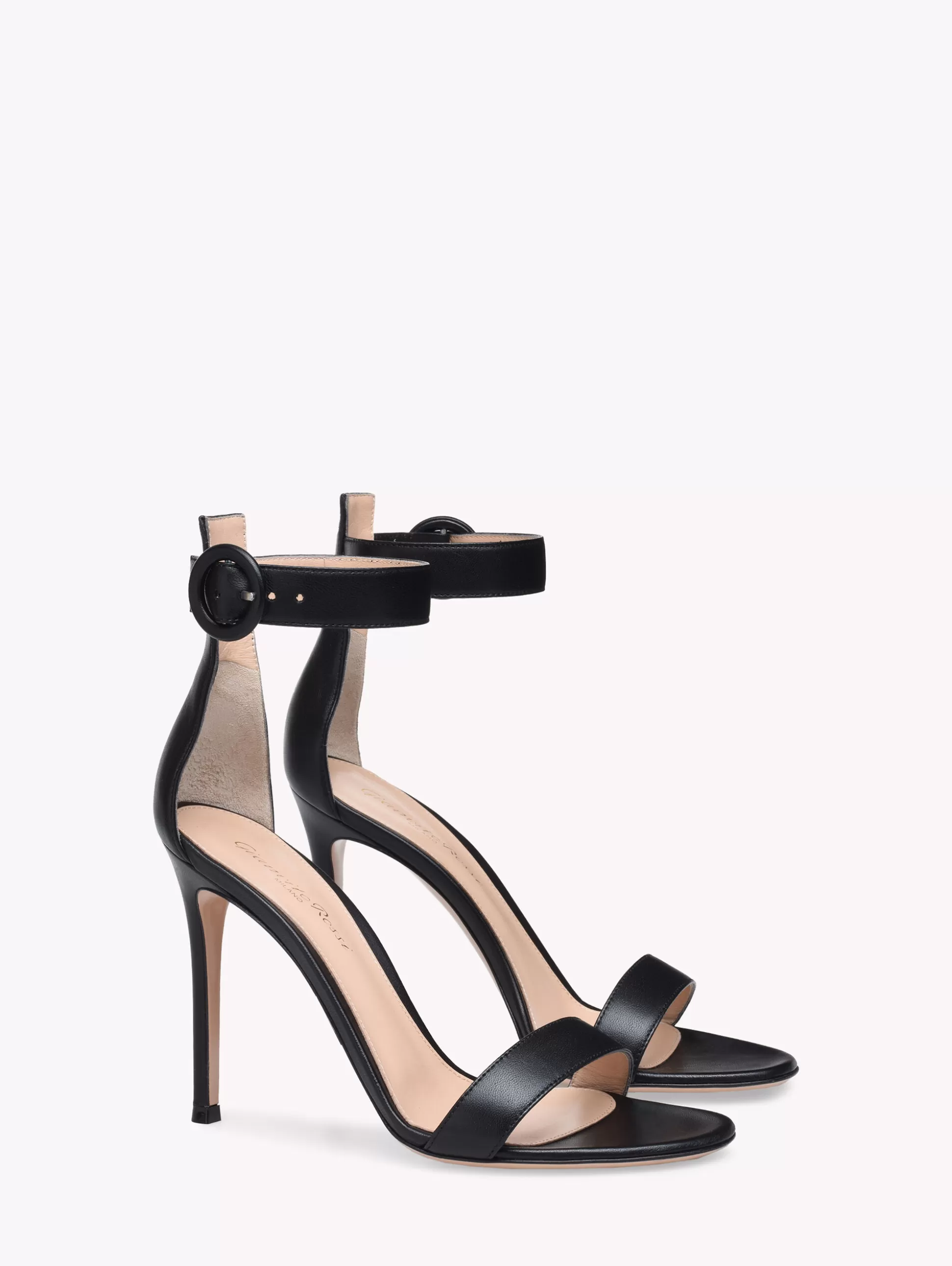 Gianvito Rossi Sandals | Signatures-PORTOFINO 105 BLACK LEATHER