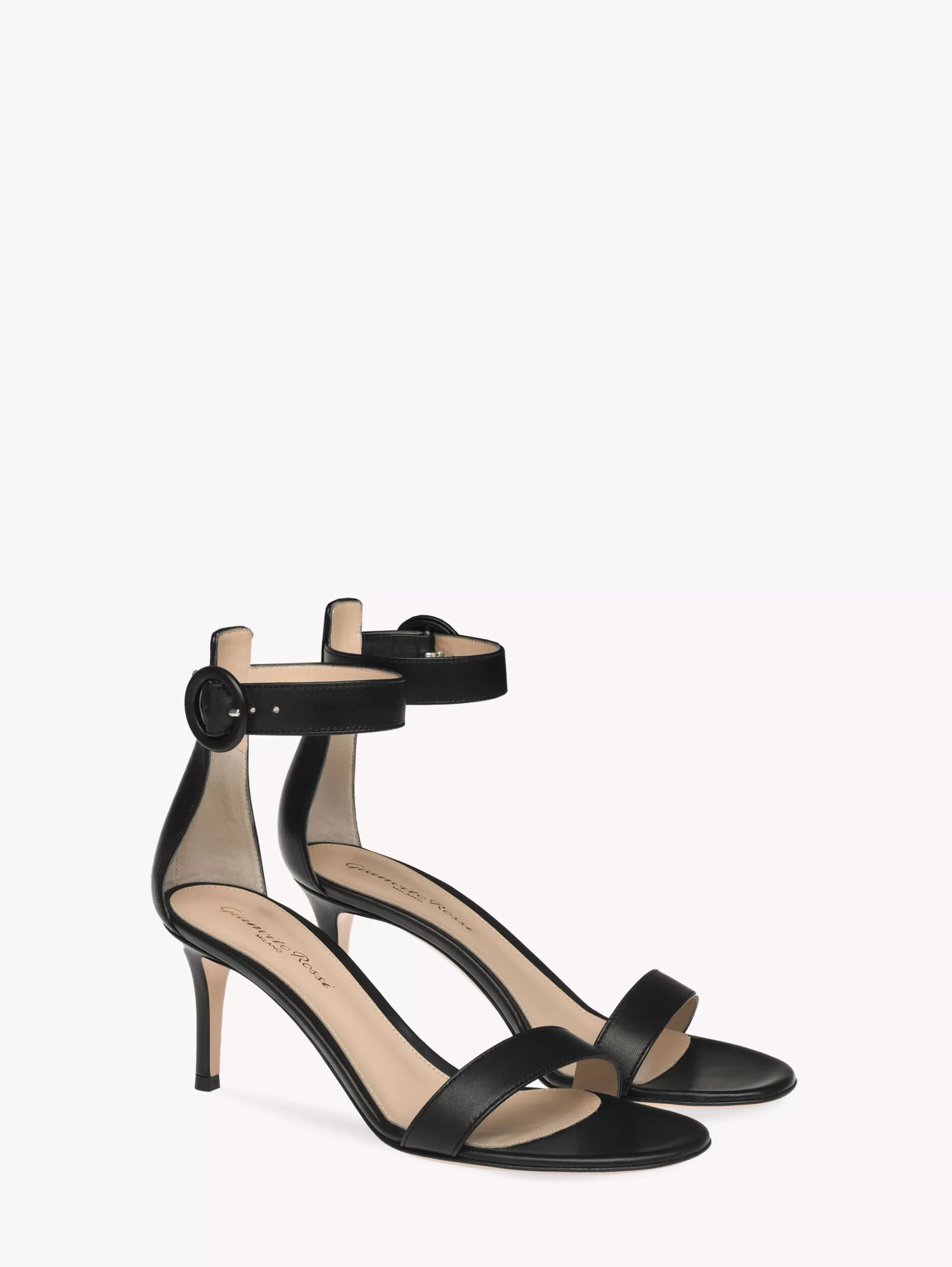 Gianvito Rossi Sandals-PORTOFINO 70 BLACK LEATHER