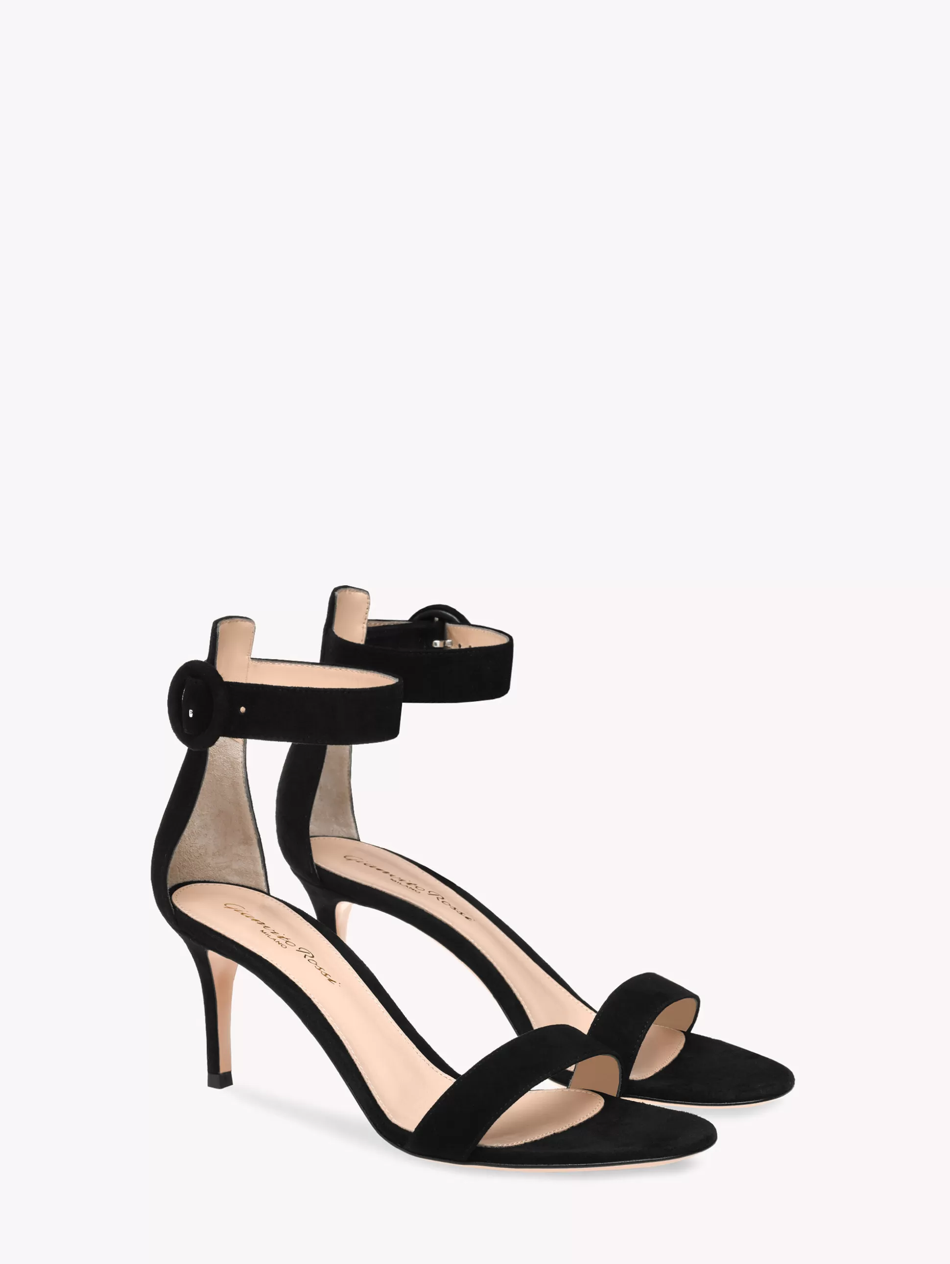 Gianvito Rossi Sandals-PORTOFINO 70 BLACK SUEDE