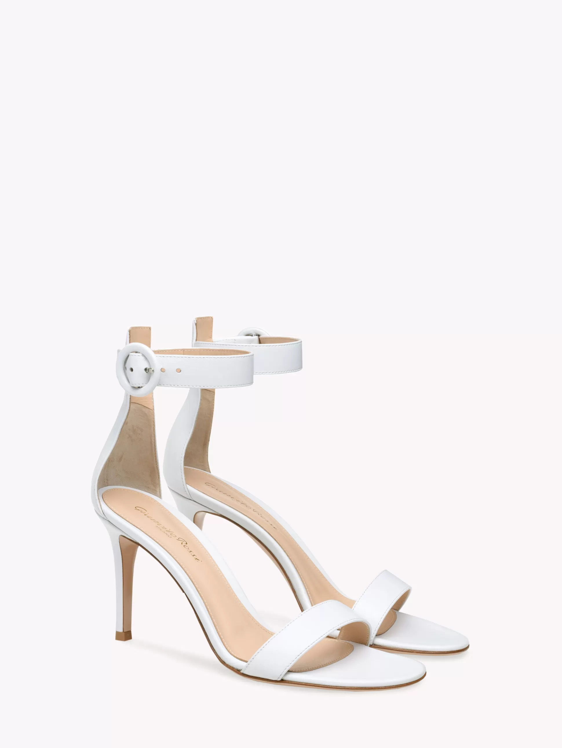 Gianvito Rossi Sandals-PORTOFINO 85 WHITE LEATHER