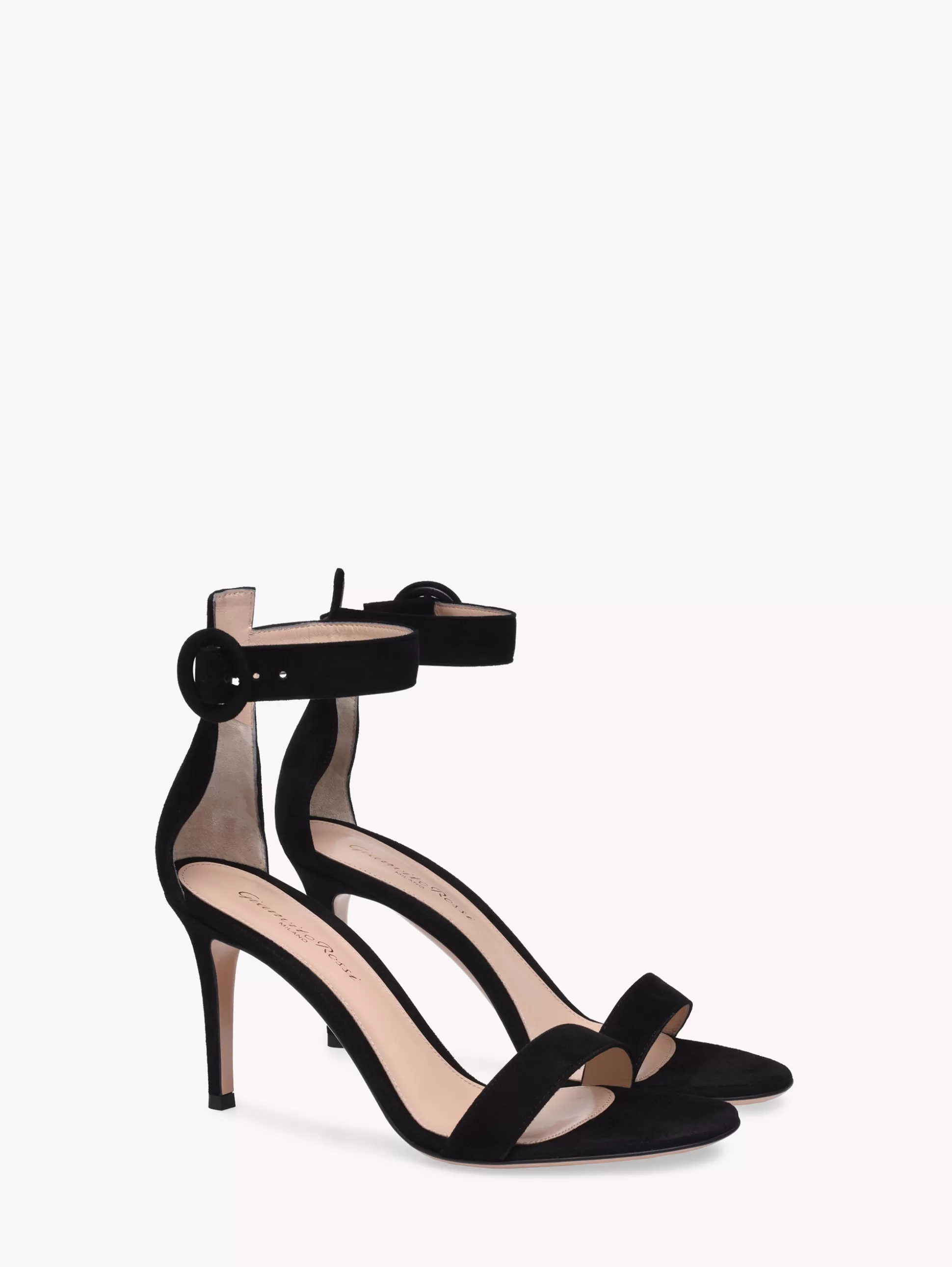 Gianvito Rossi Sandals-PORTOFINO 85 BLACK SUEDE