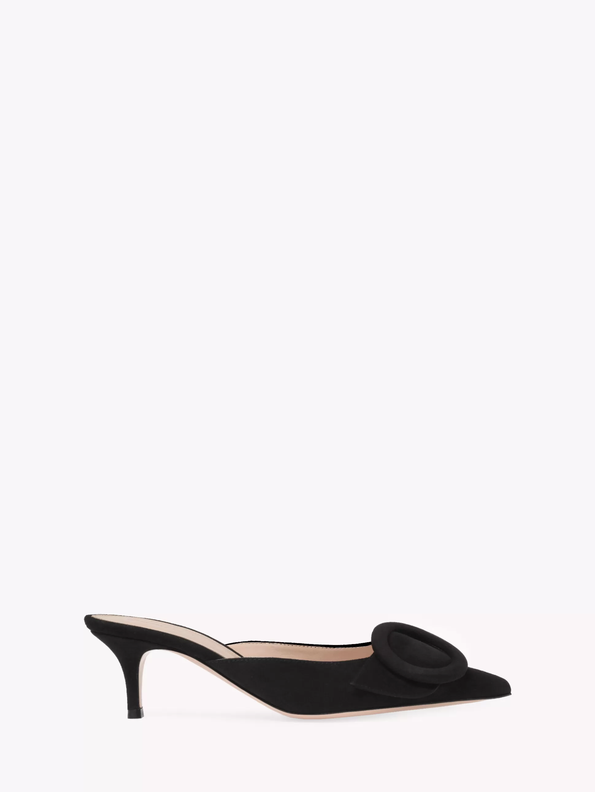 Gianvito Rossi Mules-PORTOFINO MULE 55 BLACK SUEDE