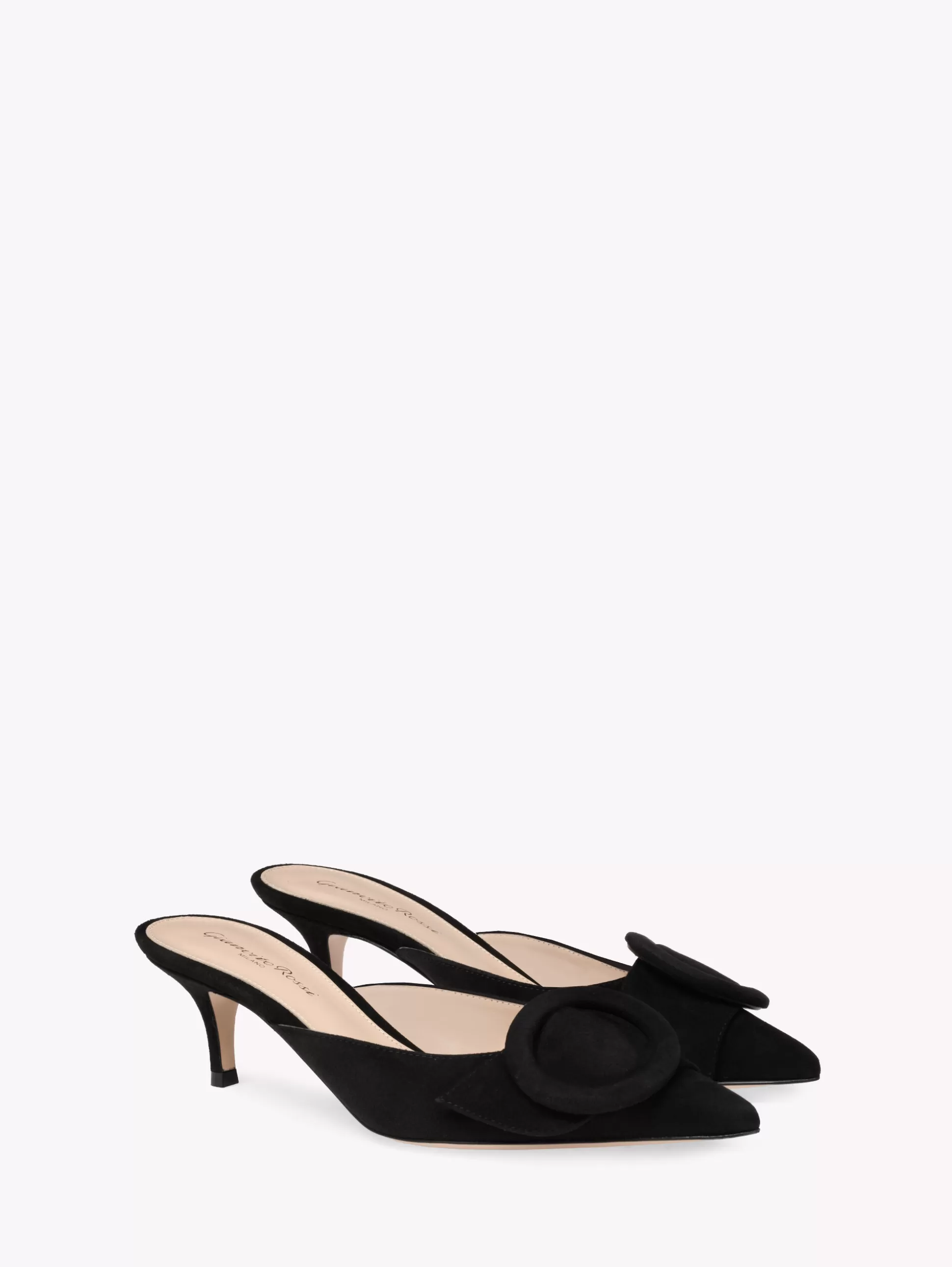 Gianvito Rossi Mules-PORTOFINO MULE 55 BLACK SUEDE