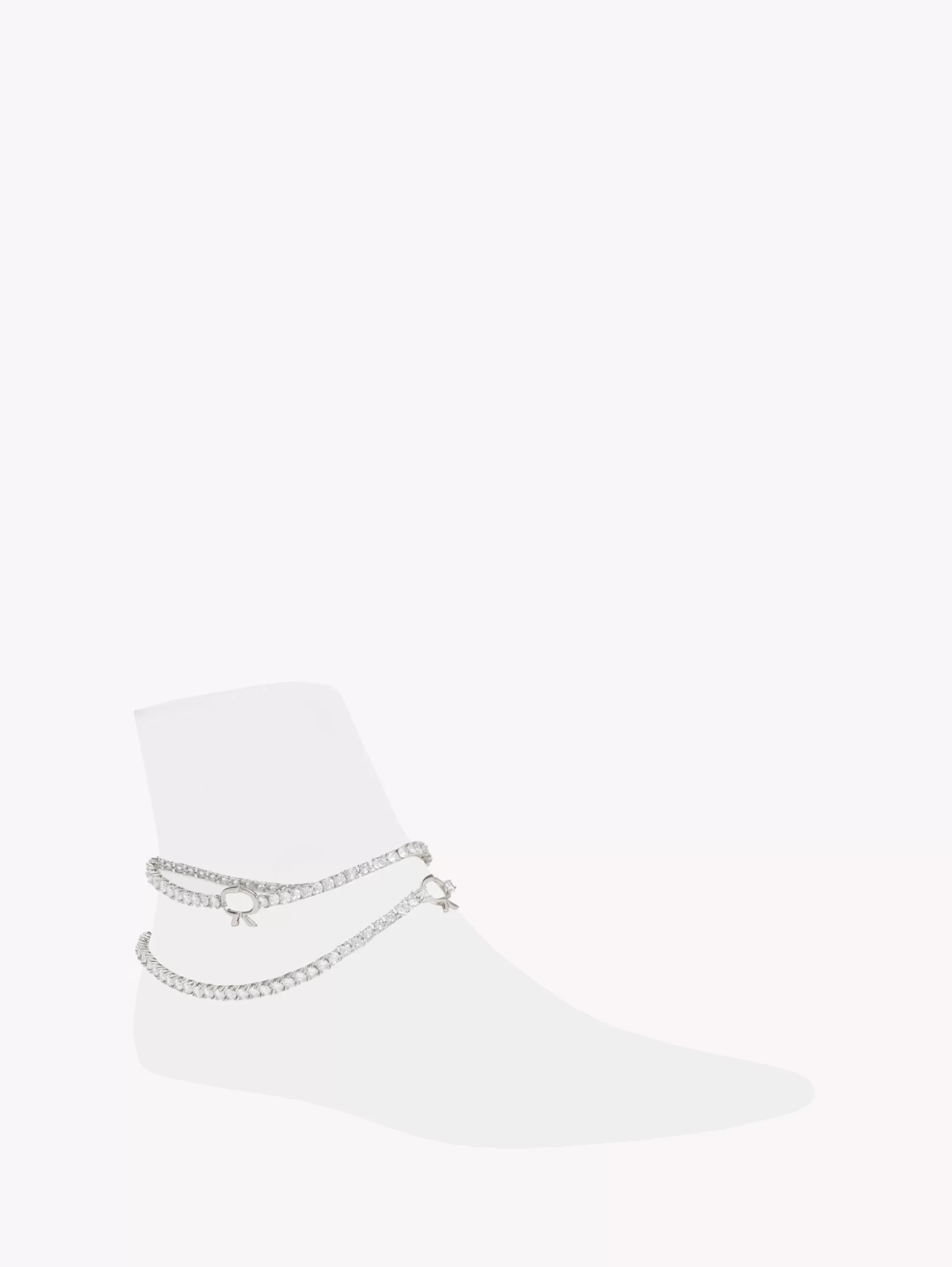 Gianvito Rossi Boots-RIBBON ANKLET SILVER