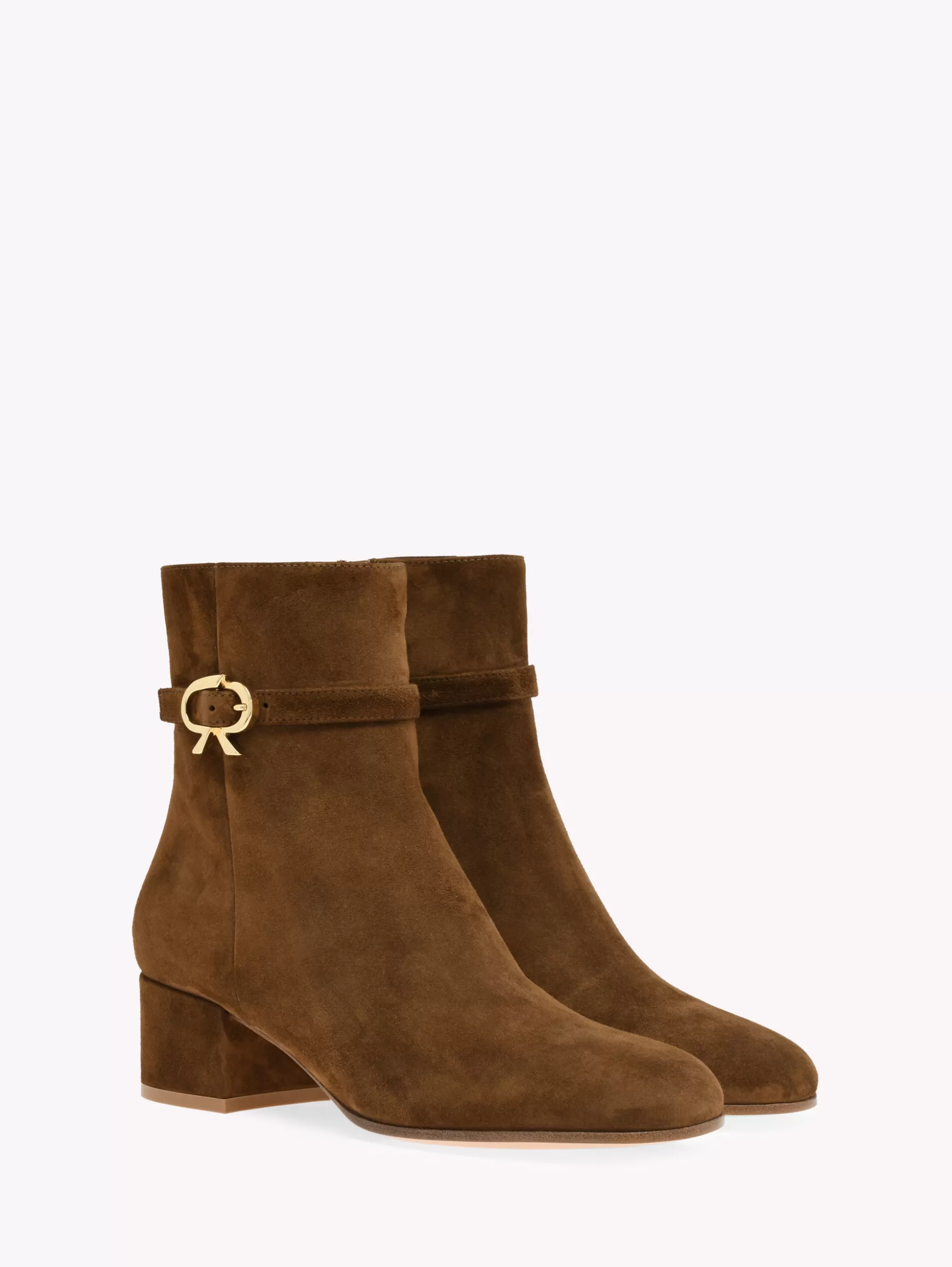 Gianvito Rossi Booties | Ribbon-RIBBON BOOTIE BROWN