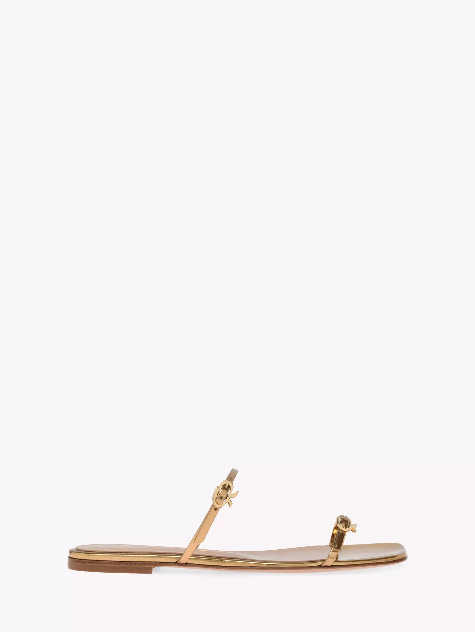 Gianvito Rossi Flats-RIBBON CRUISE GOLD