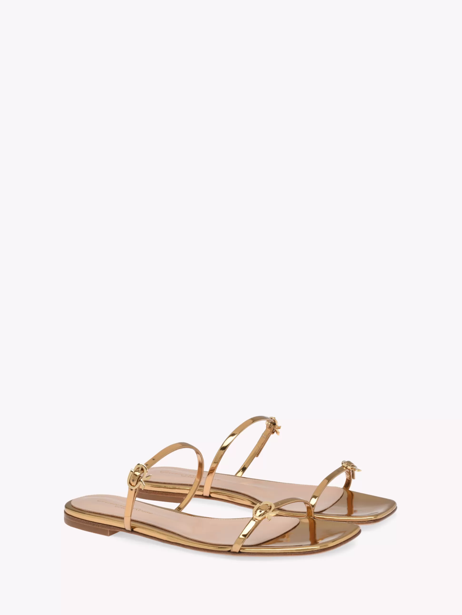 Gianvito Rossi Flats-RIBBON CRUISE GOLD