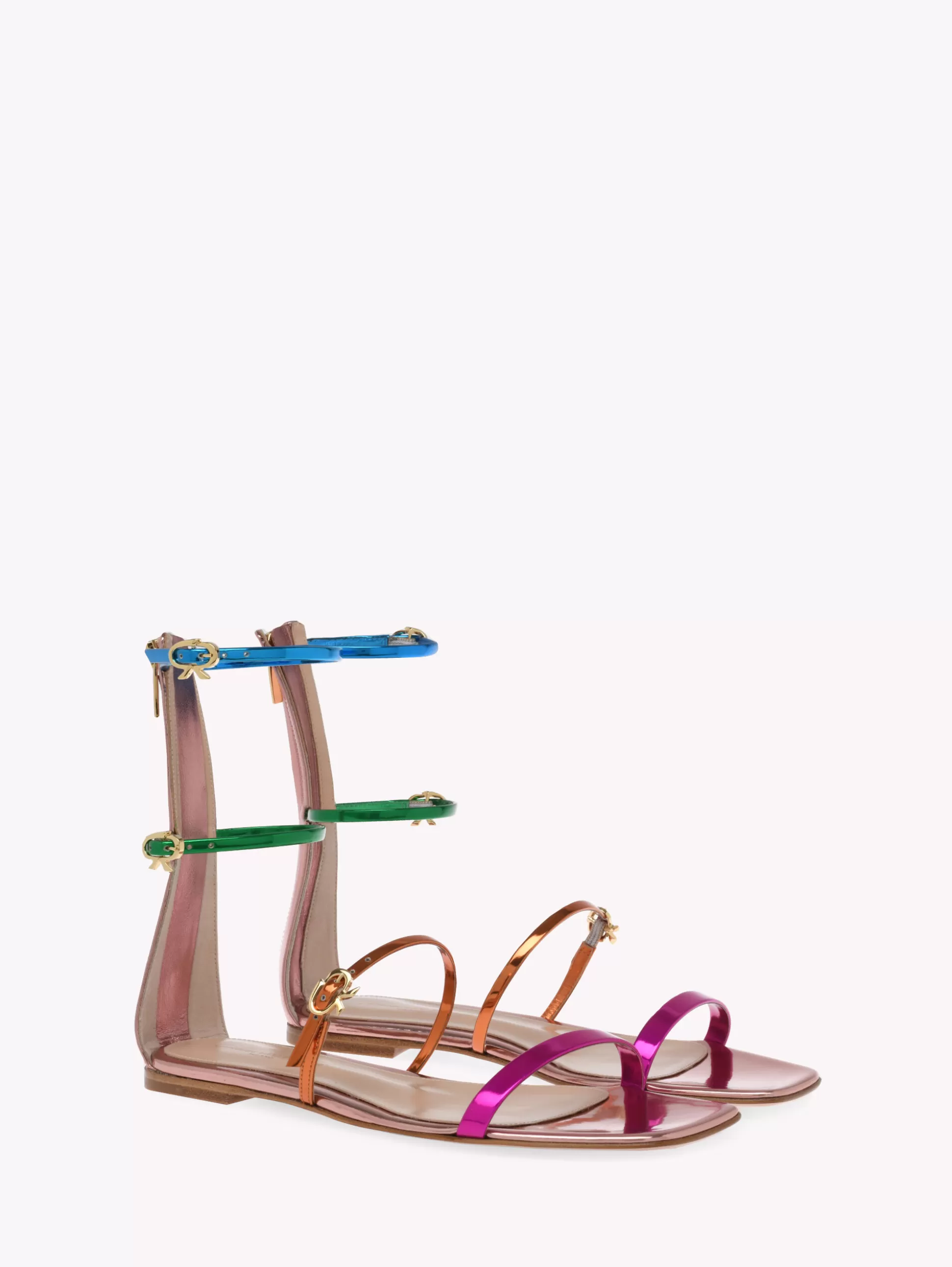 Gianvito Rossi Flats-RIBBON DOWNTOWN MULTICOLOR