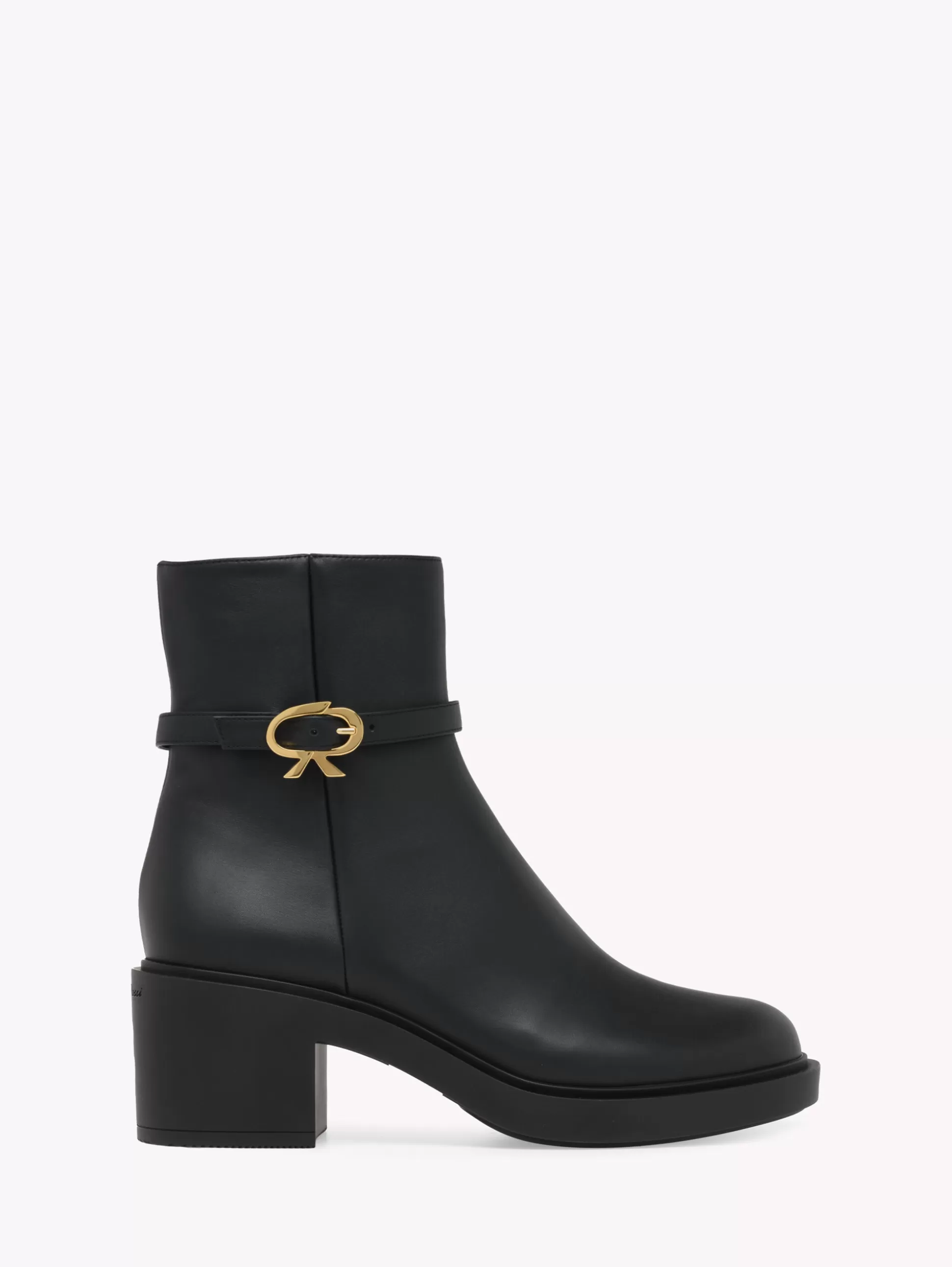 Gianvito Rossi Booties-RIBBON DUMONT BLACK LEATHER