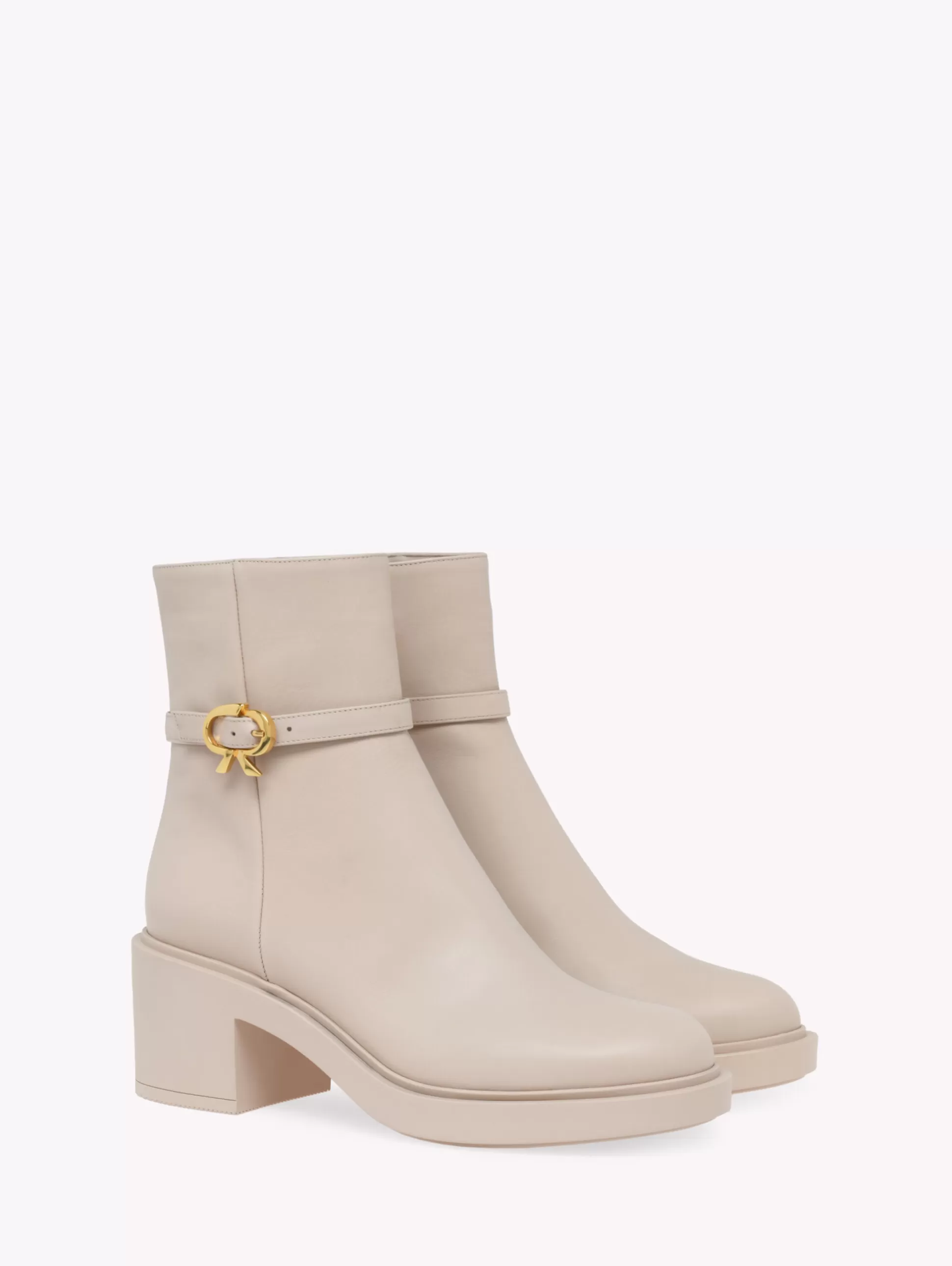 Gianvito Rossi Booties-RIBBON DUMONT NEUTRALS