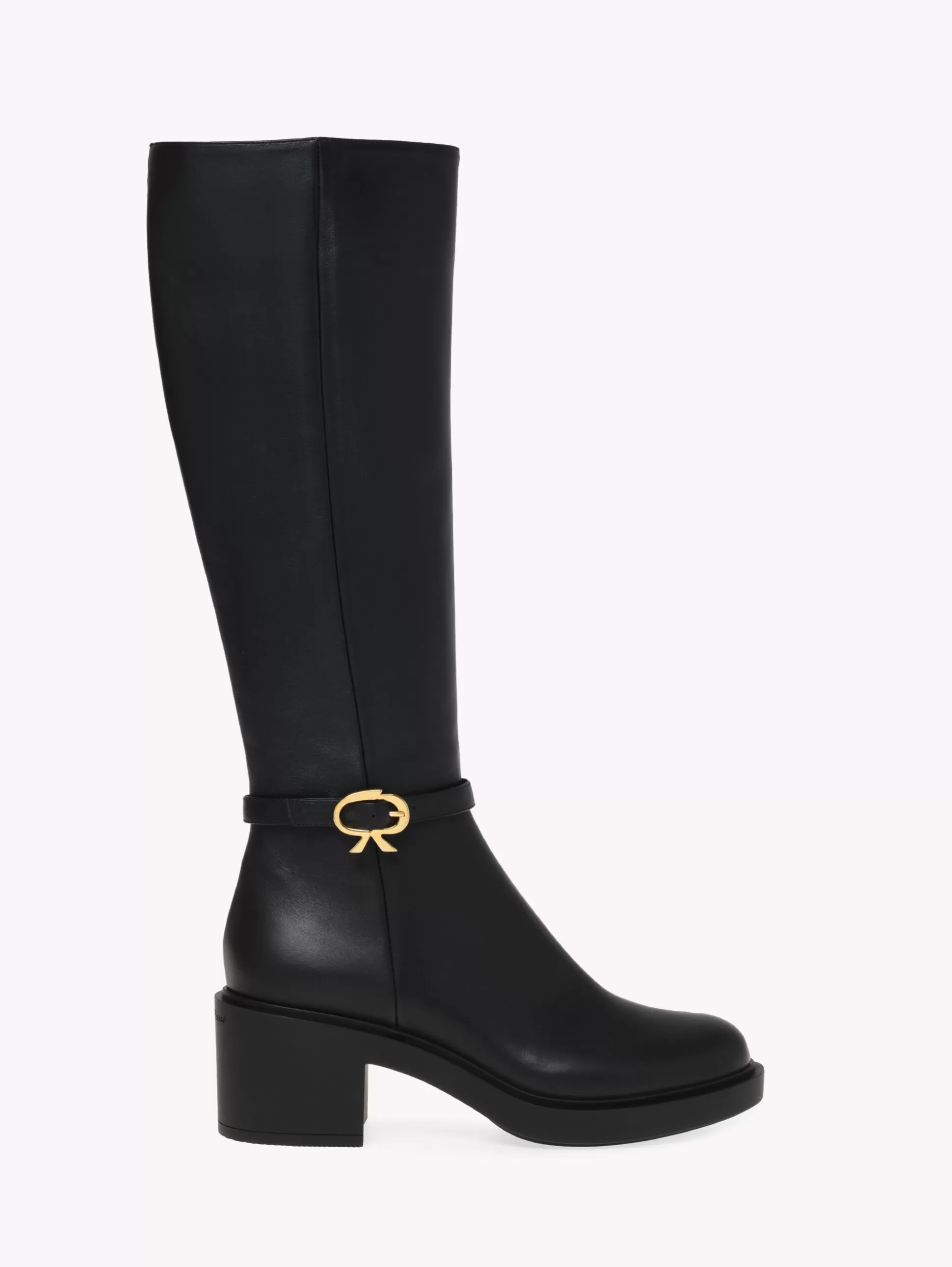 Gianvito Rossi Boots-RIBBON DUMONT BOOT BLACK LEATHER