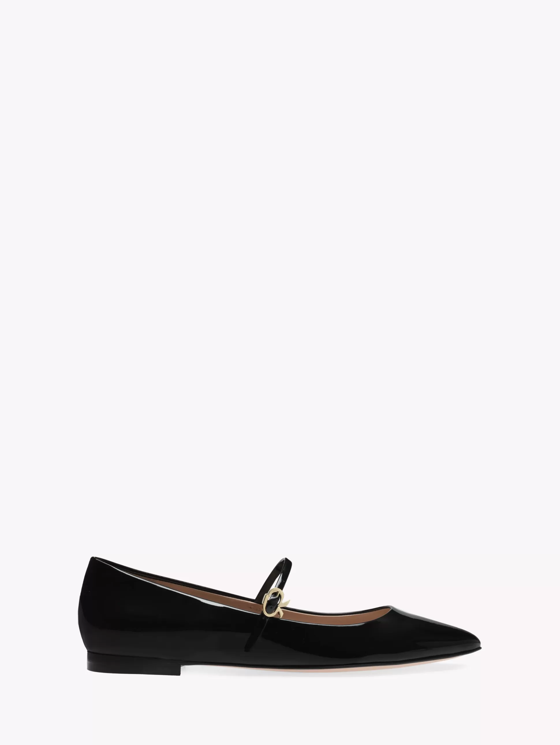 Gianvito Rossi Flats-RIBBON JANE BLACK PATENT