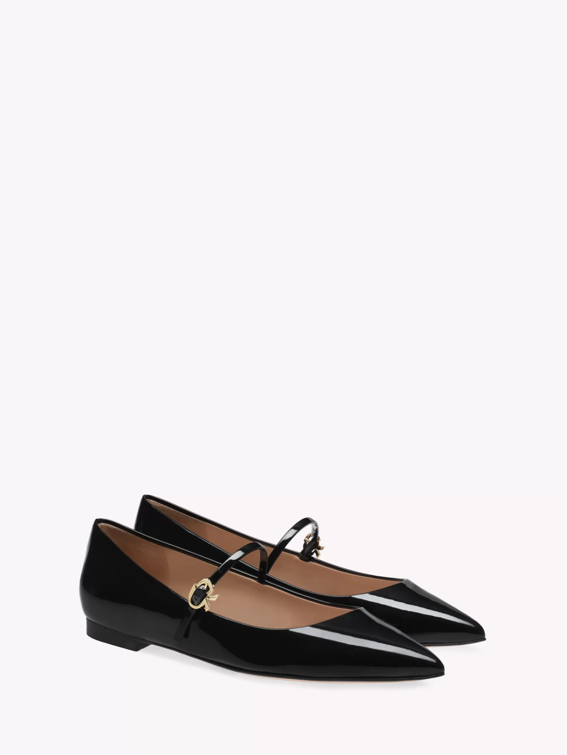 Gianvito Rossi Flats-RIBBON JANE BLACK PATENT