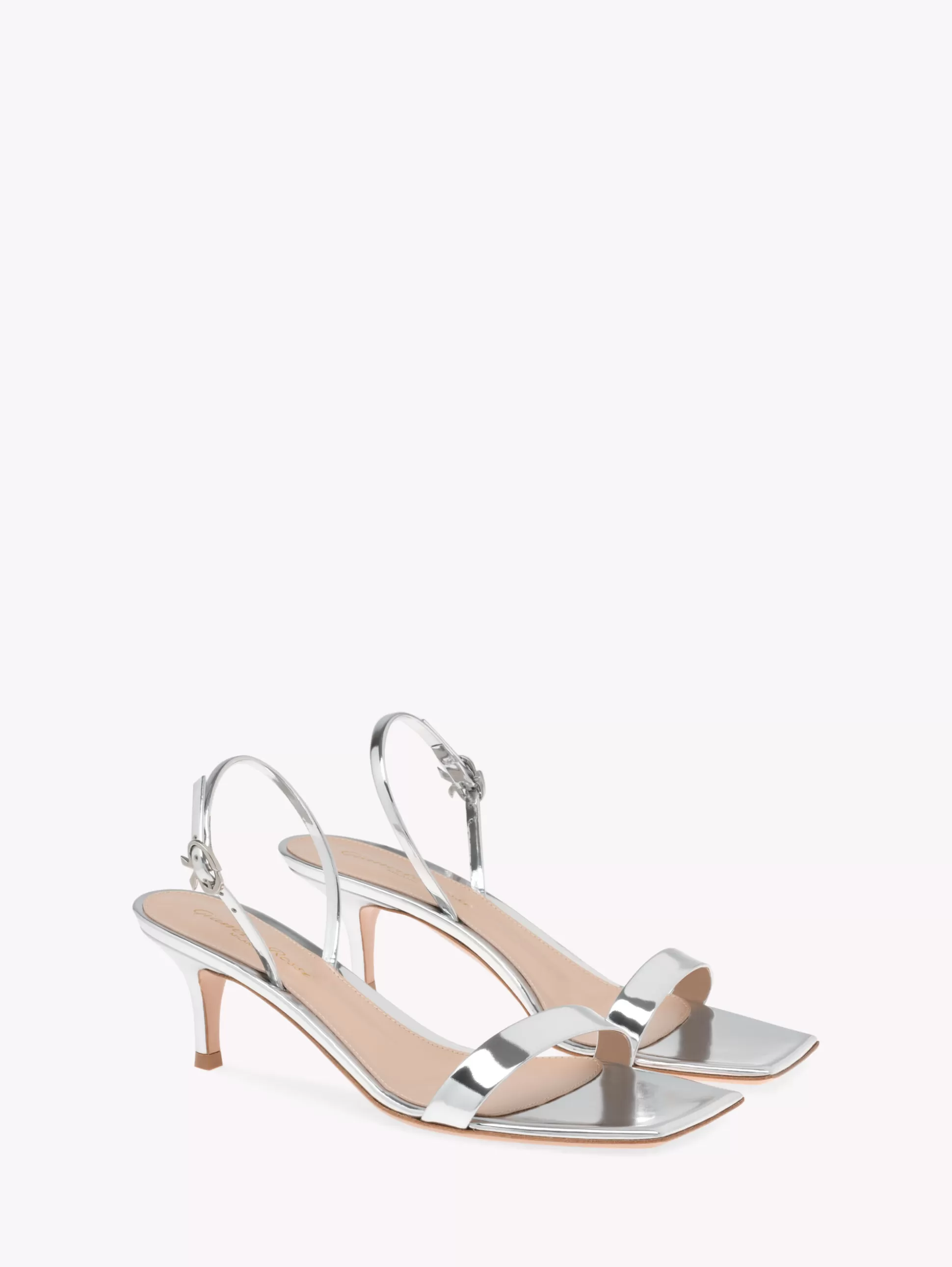 Gianvito Rossi Sandals-RIBBON KITTEN SILVER