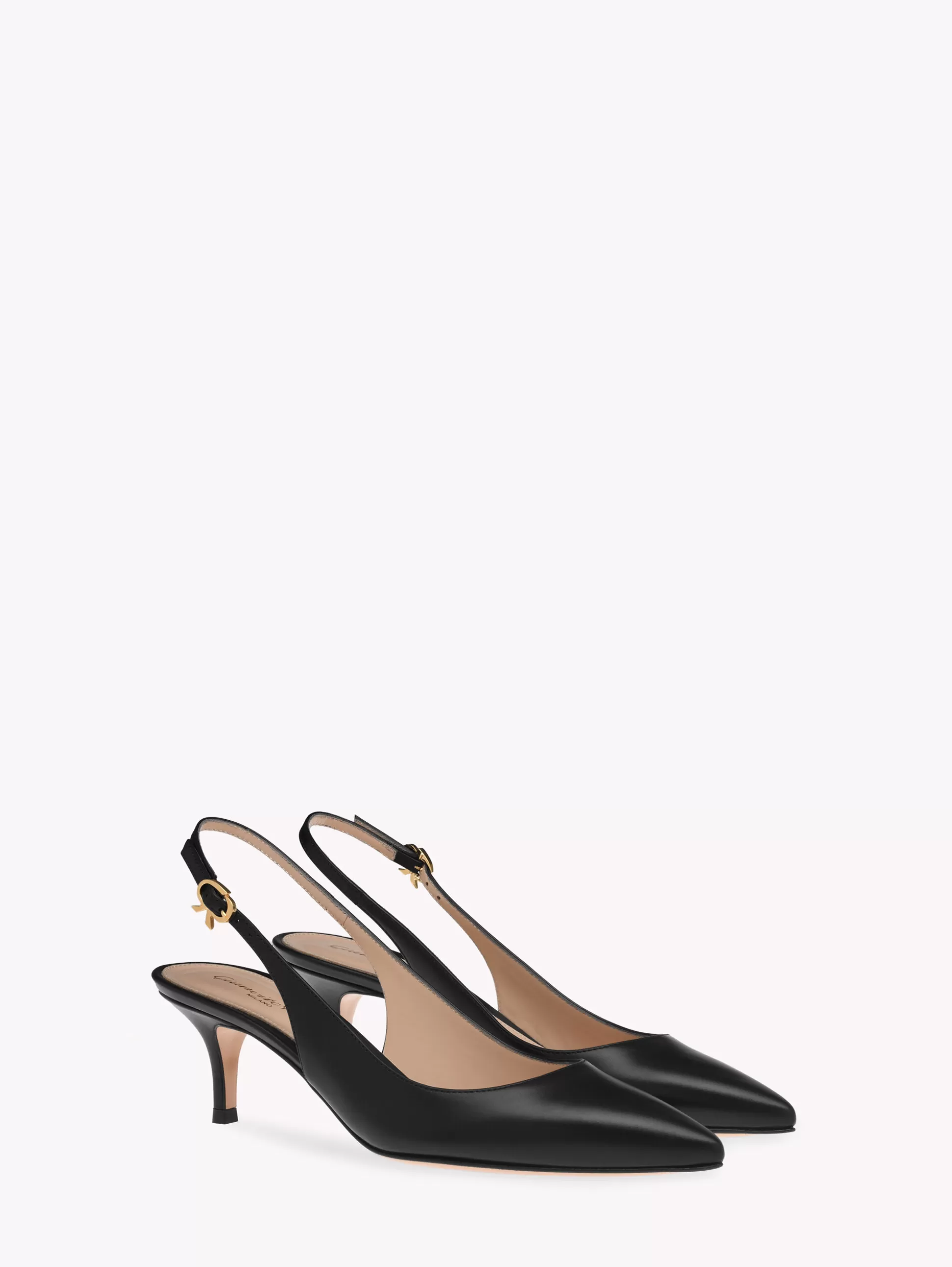 Gianvito Rossi Pumps | Ribbon-RIBBON SLING BLACK LEATHER