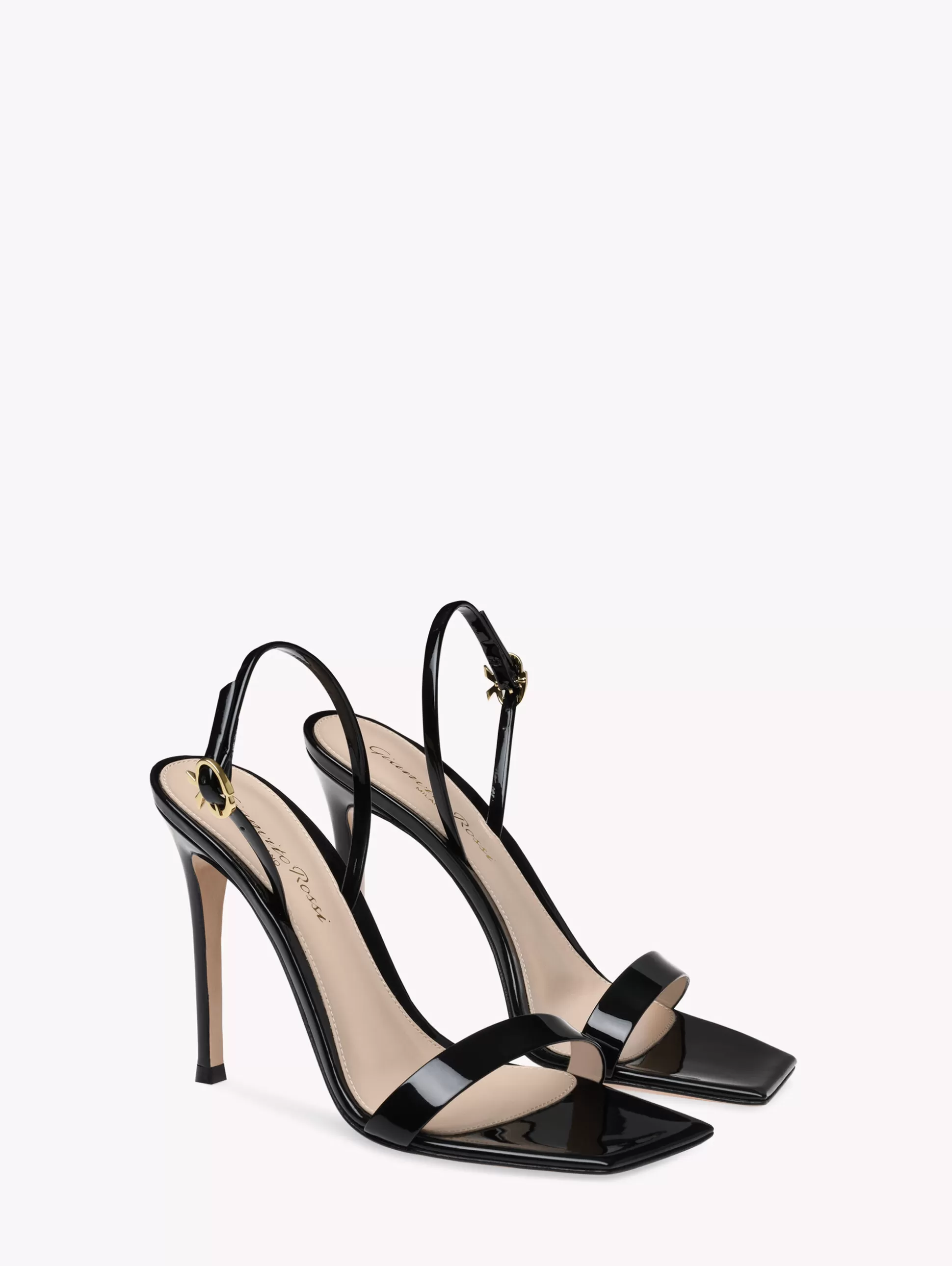 Gianvito Rossi Sandals | Signatures-RIBBON STILETTO BLACK PATENT