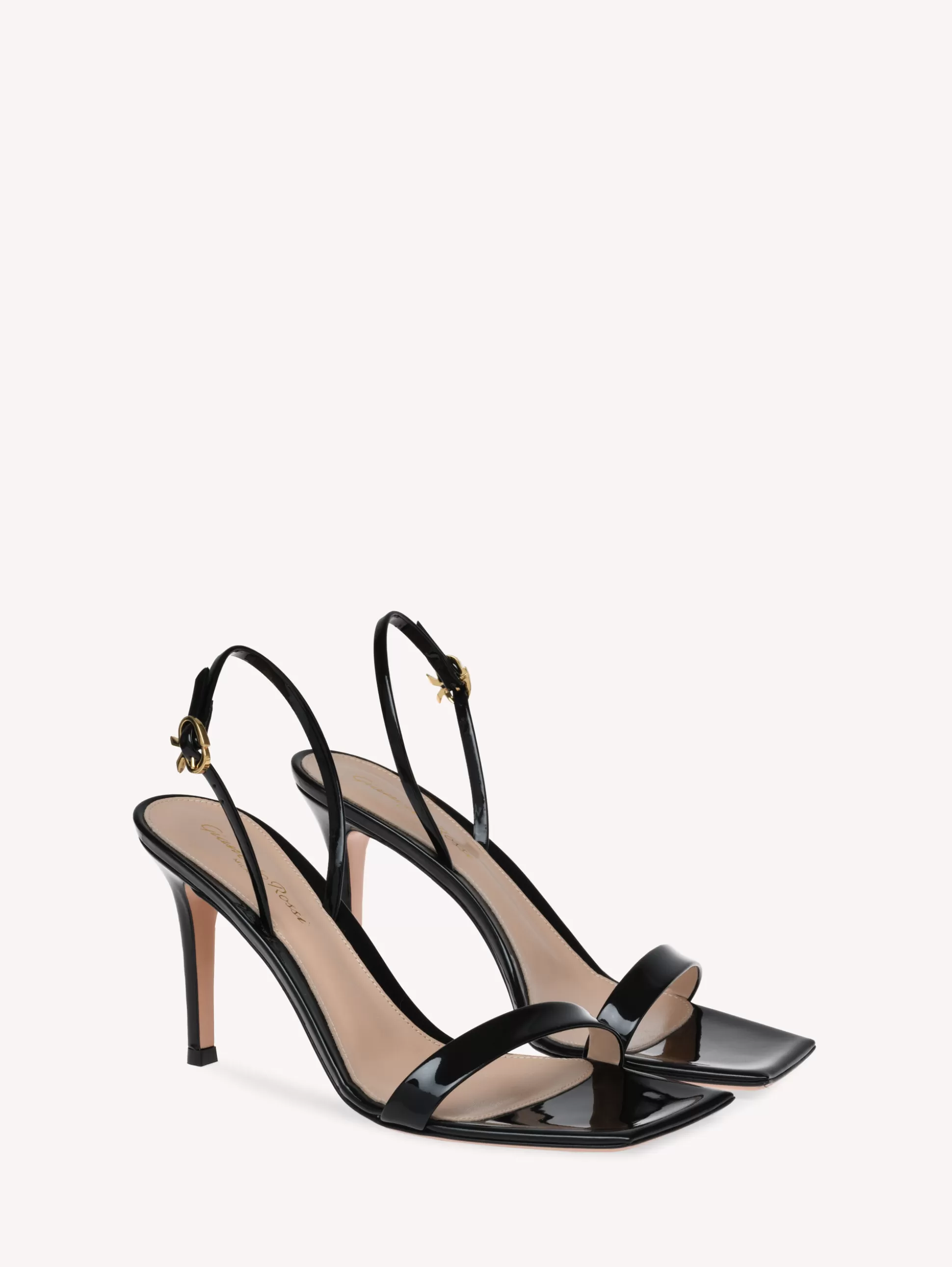 Gianvito Rossi Sandals | Ribbon-RIBBON STILETTO 85 BLACK PATENT