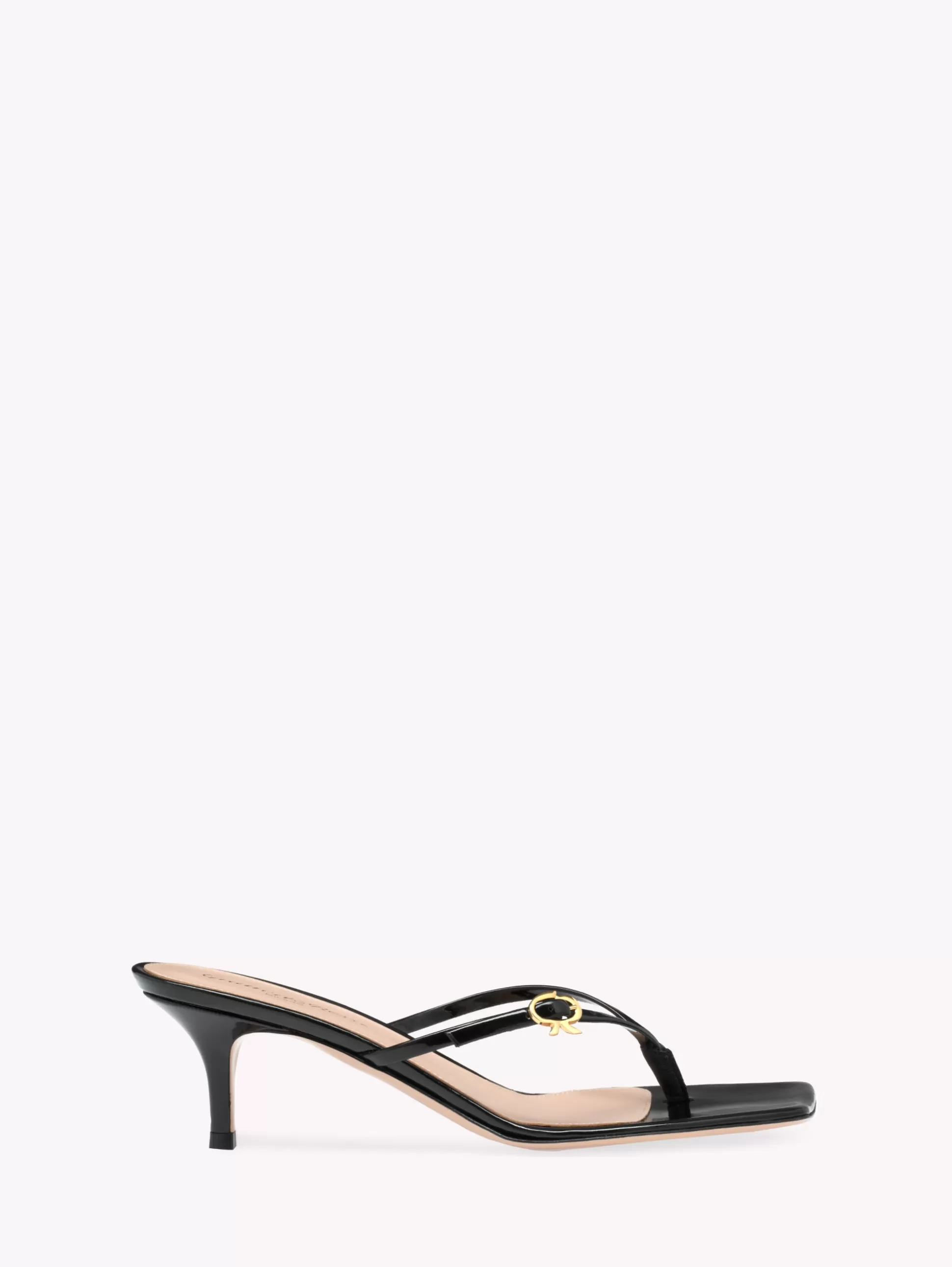 Gianvito Rossi Mules-RIBBON THONG 55 BLACK PATENT