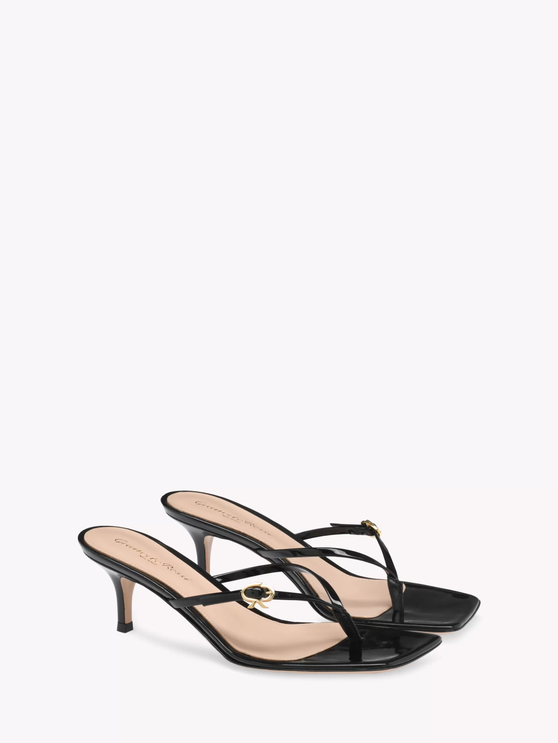 Gianvito Rossi Mules-RIBBON THONG 55 BLACK PATENT