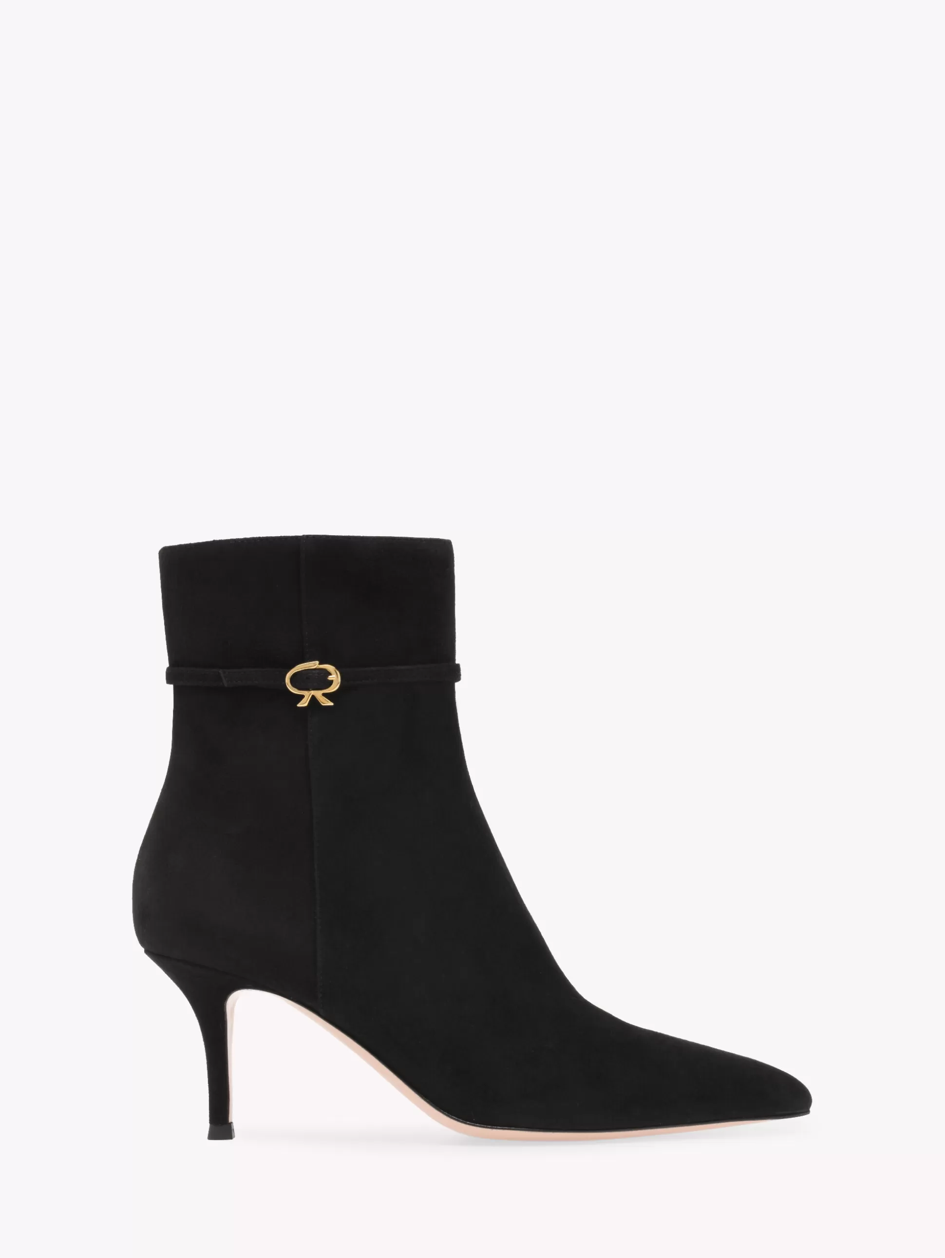 Gianvito Rossi Booties-RIBBON VILLE 70 BLACK SUEDE